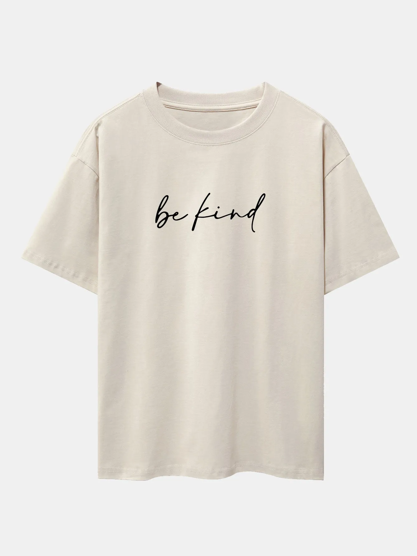 Be Kind Print Drop Shoulder Oversize T-Shirt sold by Hoooyi product image thumbnail 5