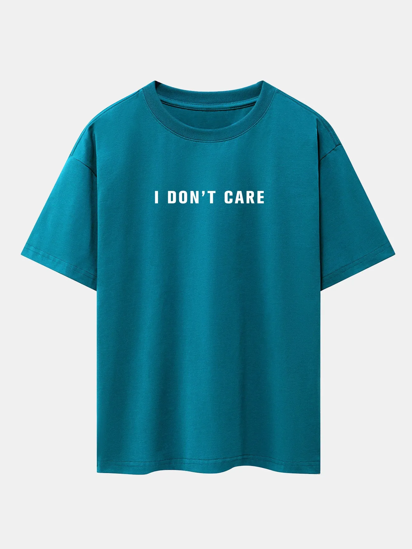 I Don't Care Print Drop Shoulder Oversize T-Shirt sold by Hoooyi product image thumbnail 5
