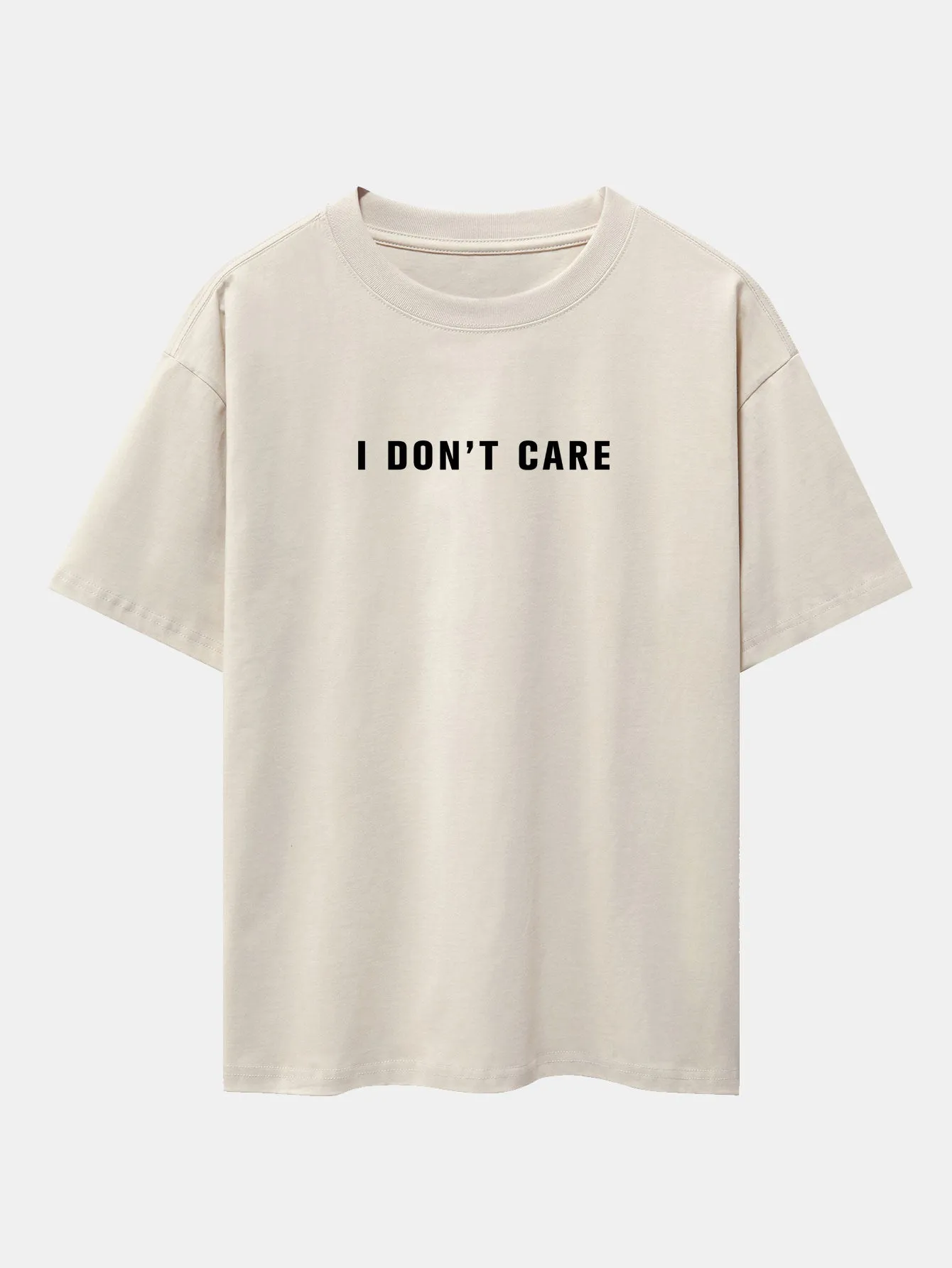 I Don't Care Print Drop Shoulder Oversize T-Shirt sold by Hoooyi product image thumbnail 4