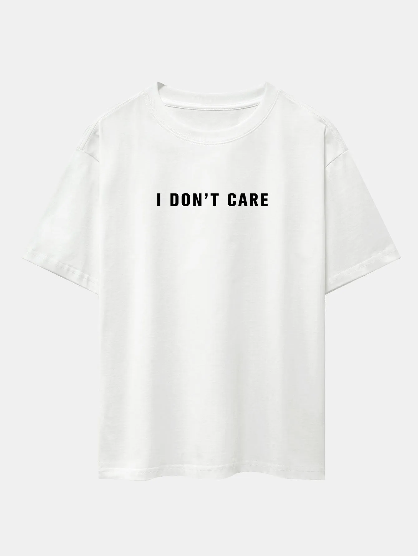 I Don't Care Print Drop Shoulder Oversize T-Shirt sold by Hoooyi product image thumbnail 2