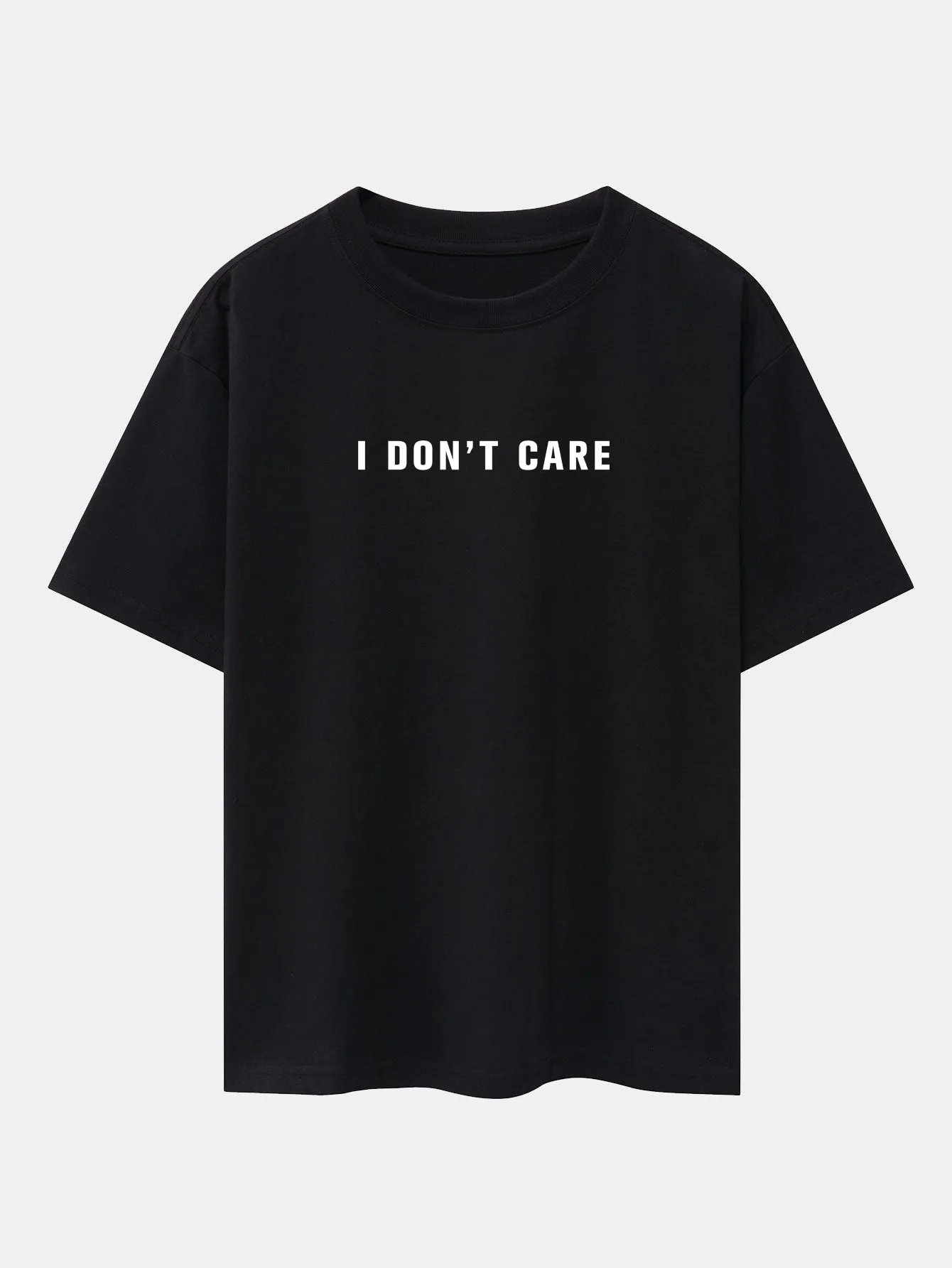 I Don't Care Print Drop Shoulder Oversize T-Shirt sold by Hoooyi product image thumbnail 3