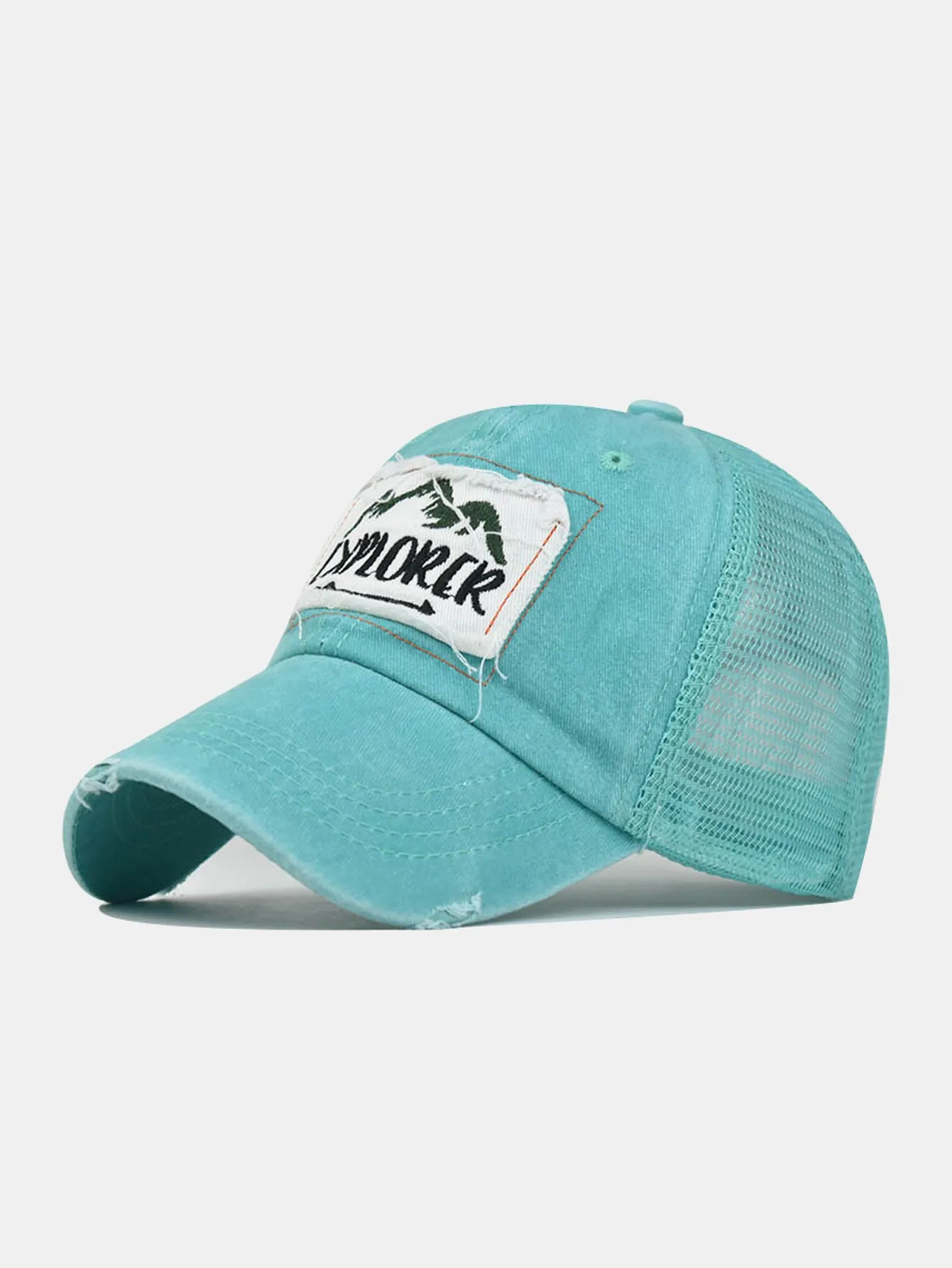 Mountain Patch Embroidery Distressed Baseball Cap sold by Hoooyi product image thumbnail 2