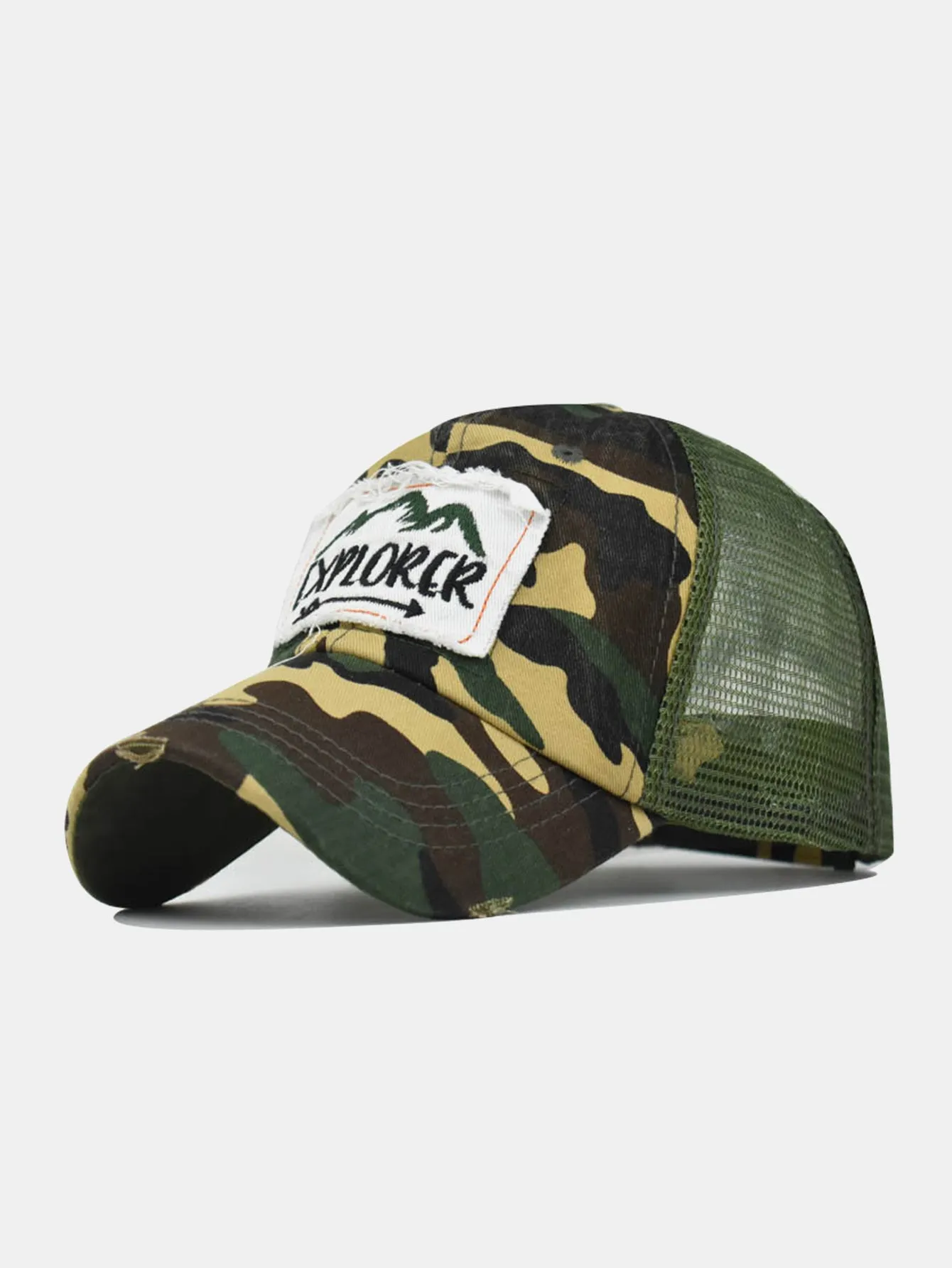 Mountain Patch Embroidery Distressed Baseball Cap sold by Hoooyi product image thumbnail 3