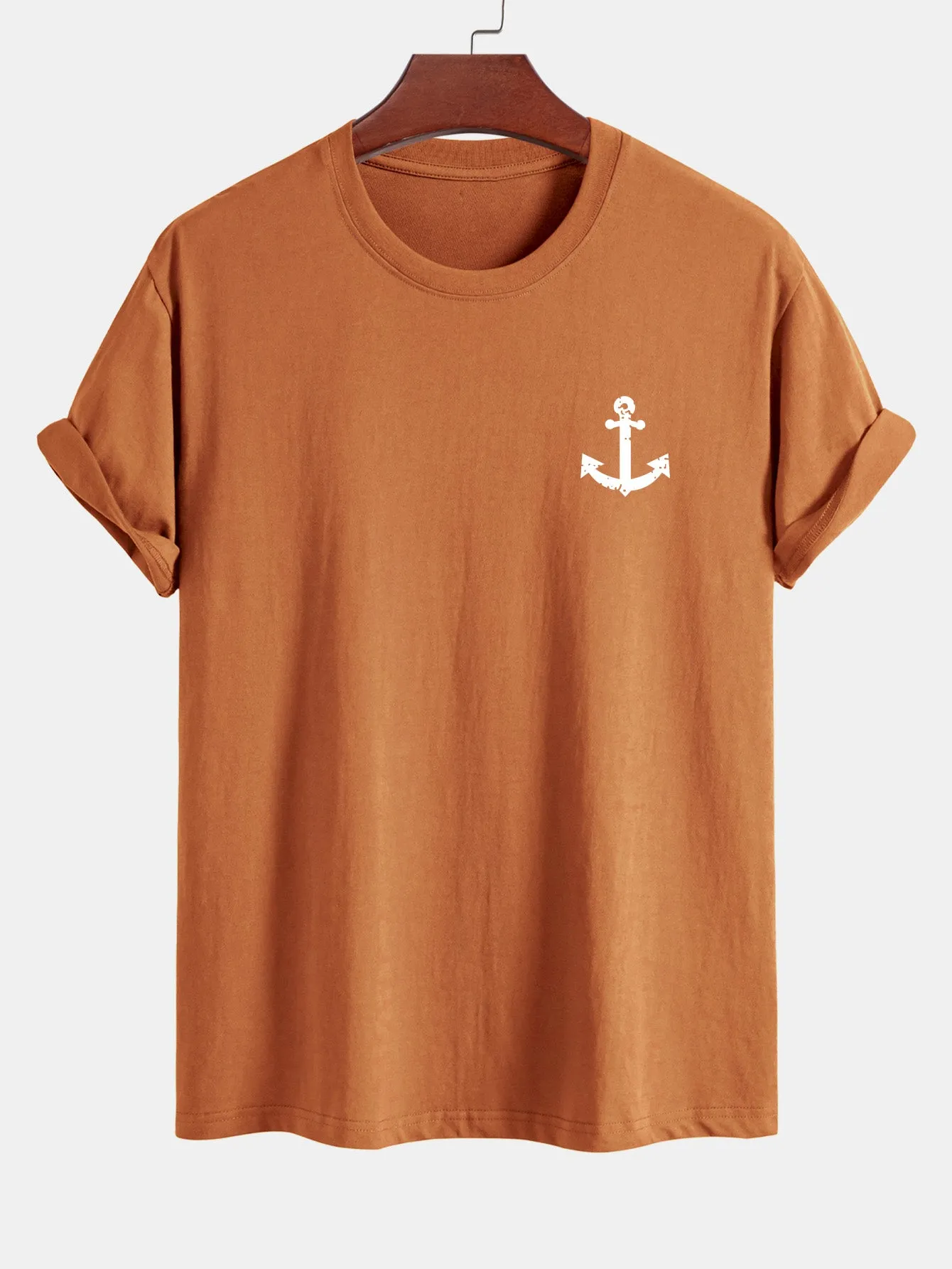 Regular Fit Anchor Print Cotton T-Shirt sold by Hoooyi product image thumbnail 5