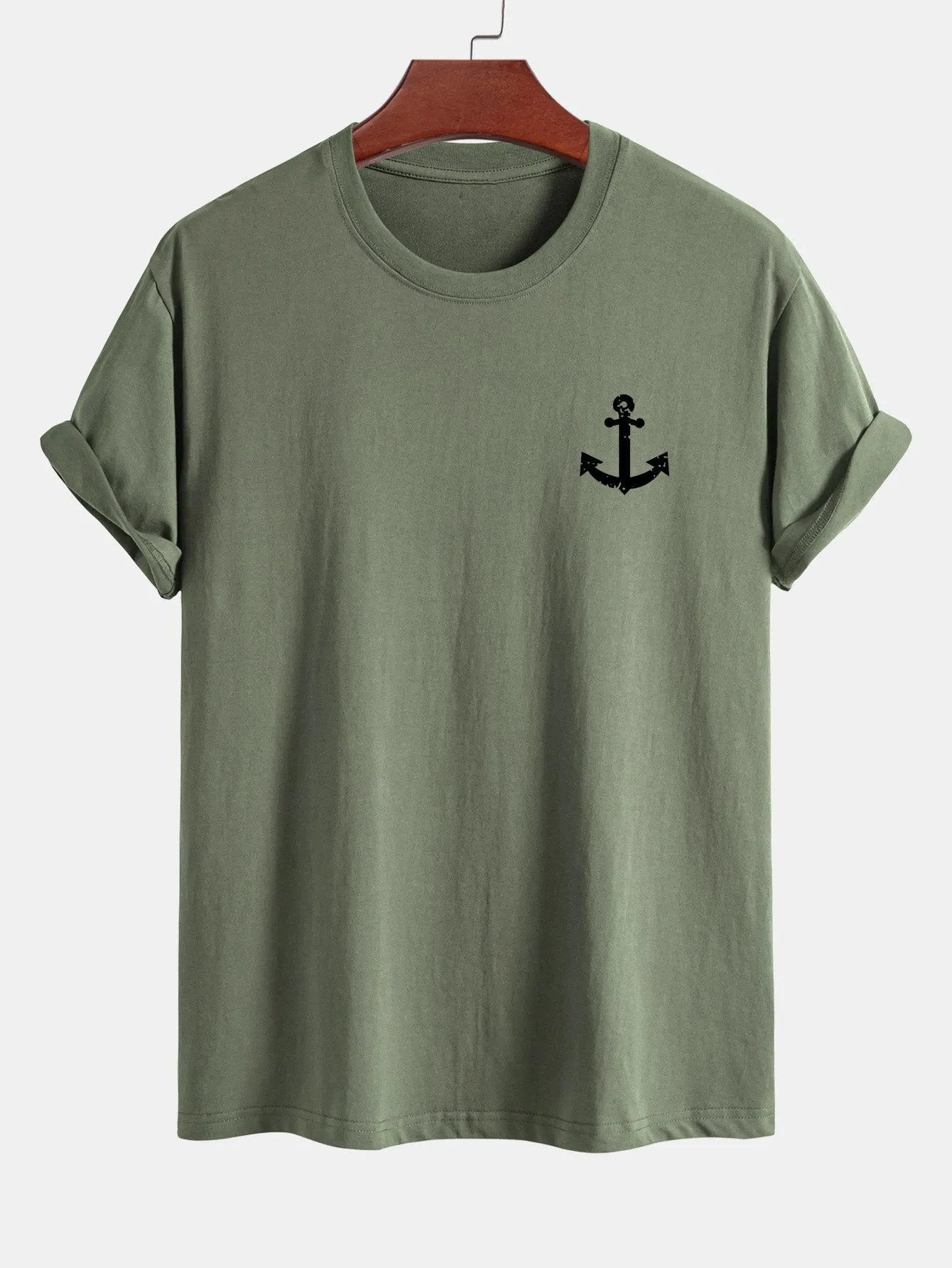 Regular Fit Anchor Print Cotton T-Shirt sold by Hoooyi product image thumbnail 4