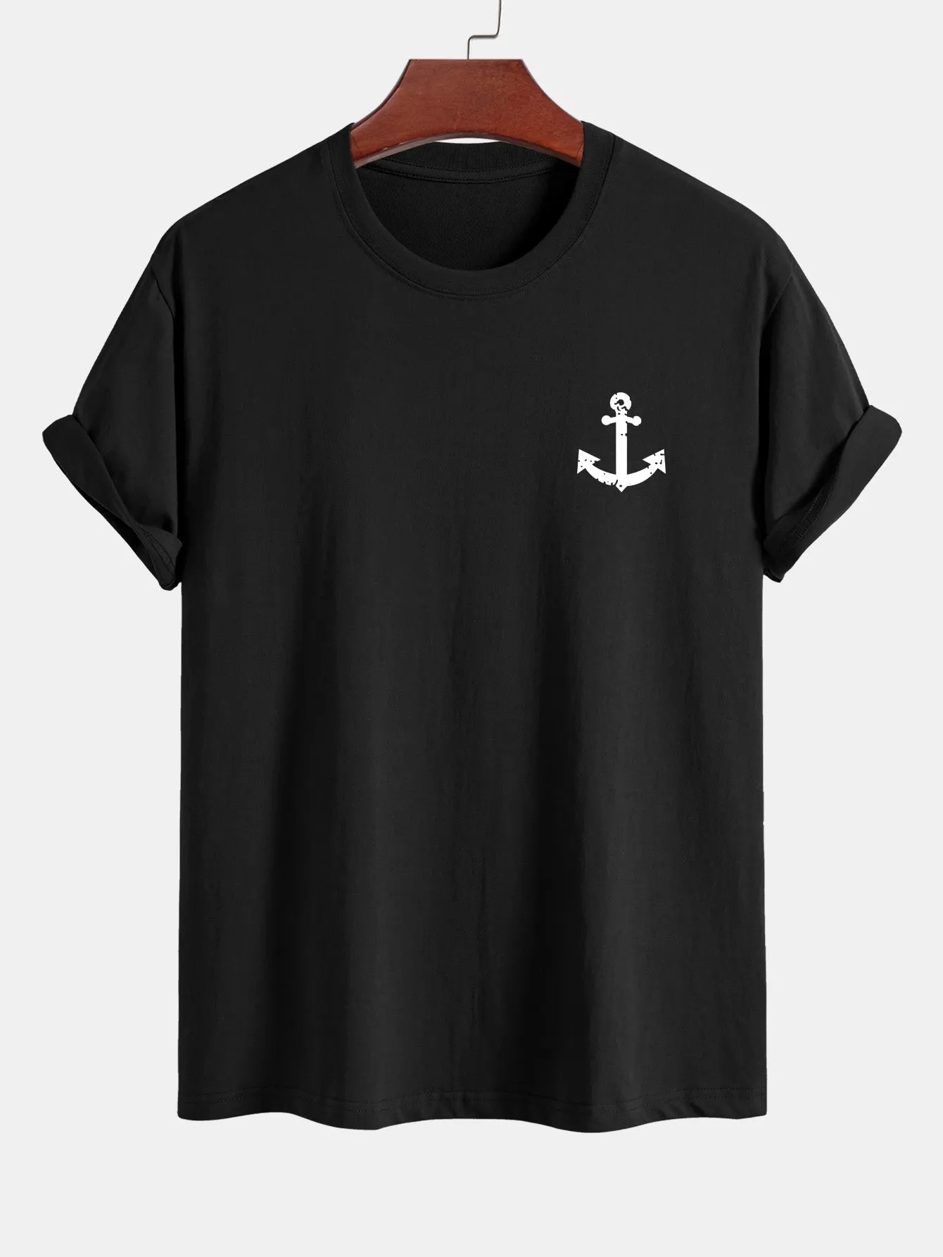 Regular Fit Anchor Print Cotton T-Shirt sold by Hoooyi product image thumbnail 2