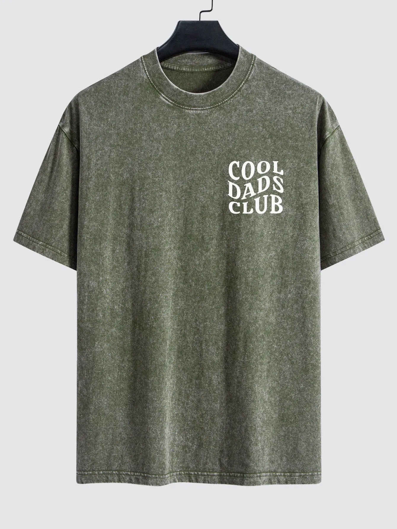 Cool Dads Club Print Washed Distressed Drop Shoulder T-Shirt sold by Hoooyi product image thumbnail 3