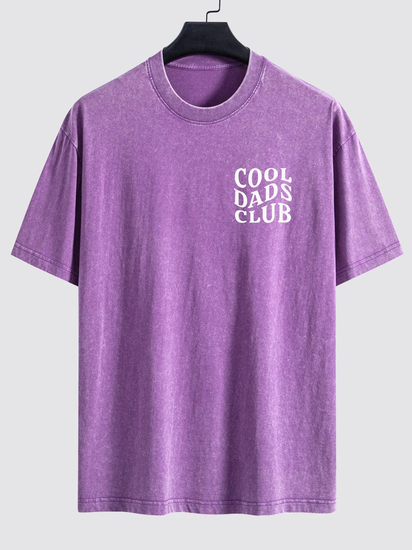 Cool Dads Club Print Washed Distressed Drop Shoulder T-Shirt sold by Hoooyi product image thumbnail 5