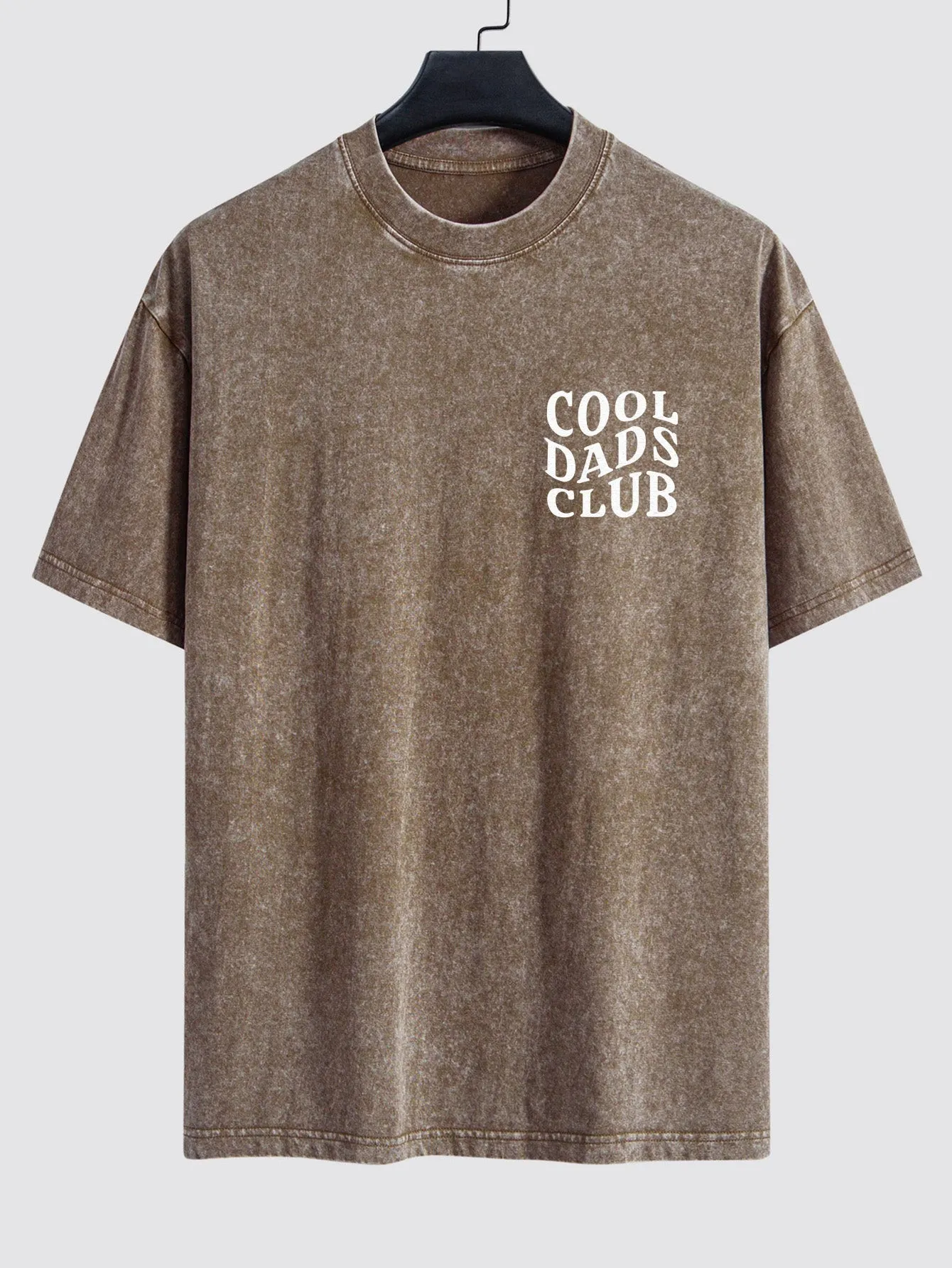 Cool Dads Club Print Washed Distressed Drop Shoulder T-Shirt sold by Hoooyi product image thumbnail 4