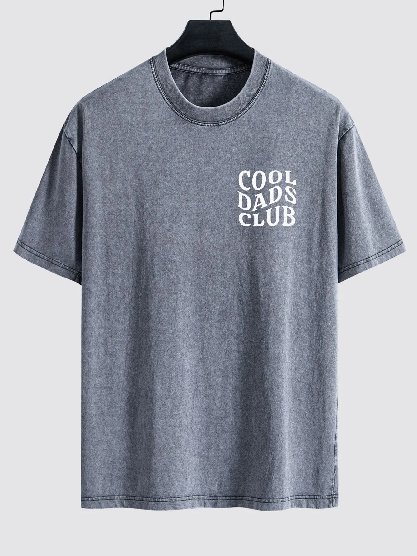 Cool Dads Club Print Washed Distressed Drop Shoulder T-Shirt sold by Hoooyi product image thumbnail 2