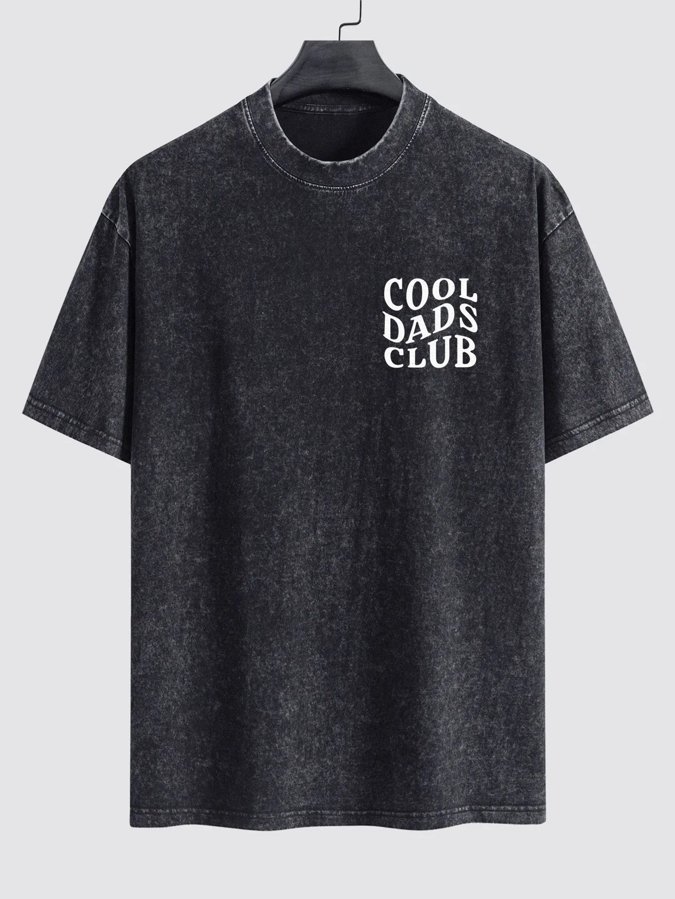 Cool Dads Club Print Washed Distressed Drop Shoulder T-Shirt sold by Hoooyi