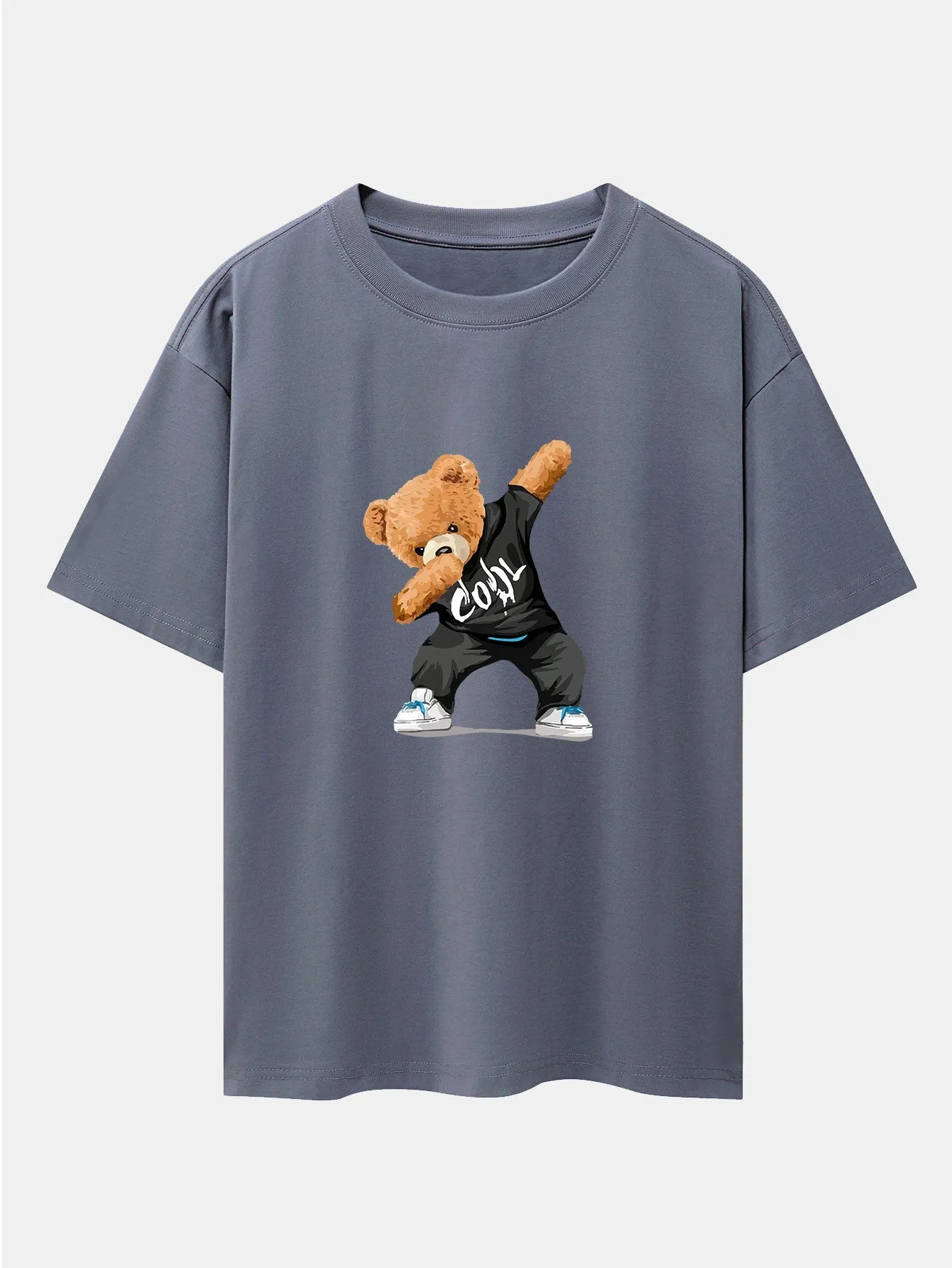 Cool Bear Print Drop Shoulder Oversize T-Shirt sold by Hoooyi product image thumbnail 5