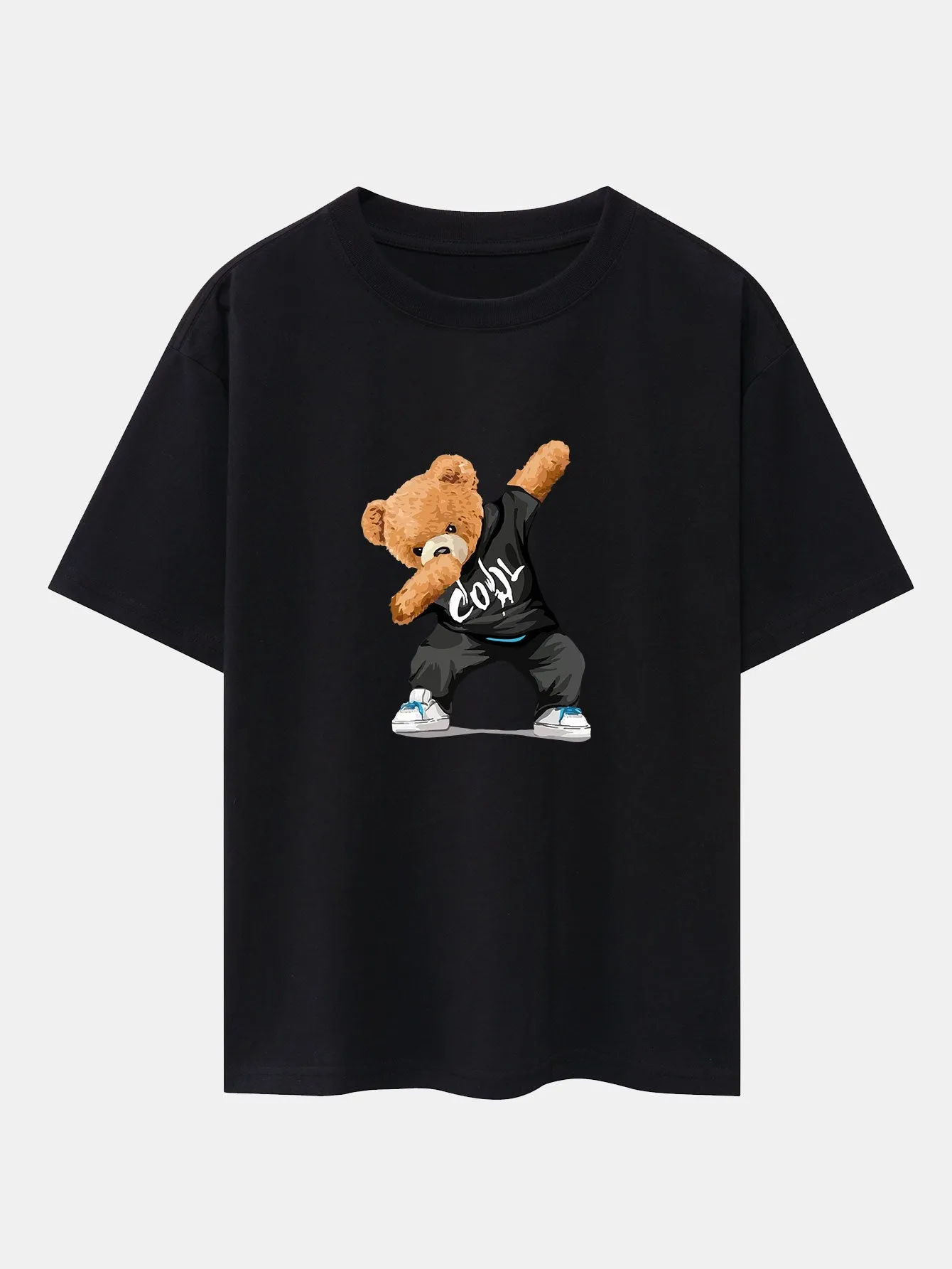 Cool Bear Print Drop Shoulder Oversize T-Shirt sold by Hoooyi