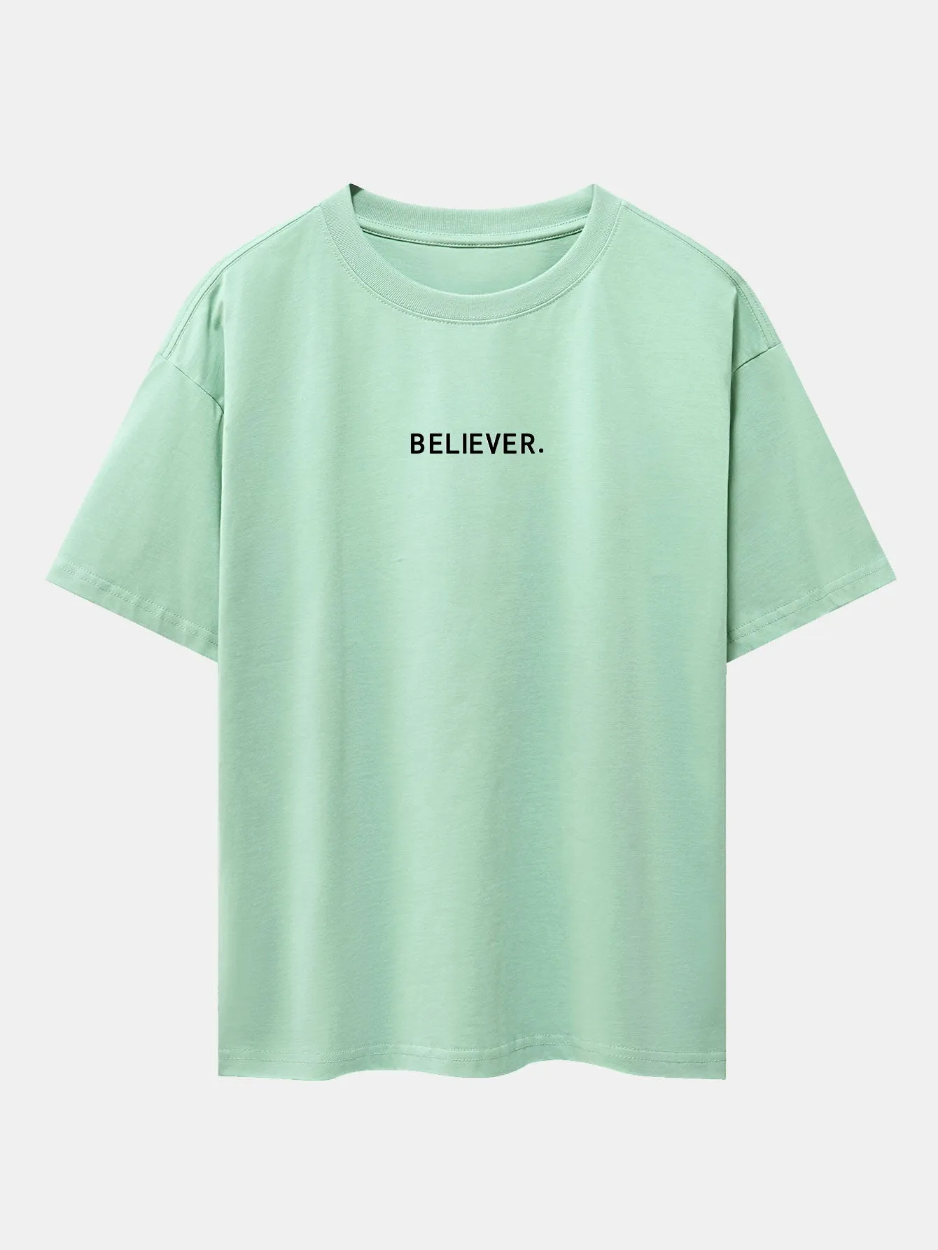Believer Print Drop Shoulder Oversize T-Shirt sold by Hoooyi product image thumbnail 5
