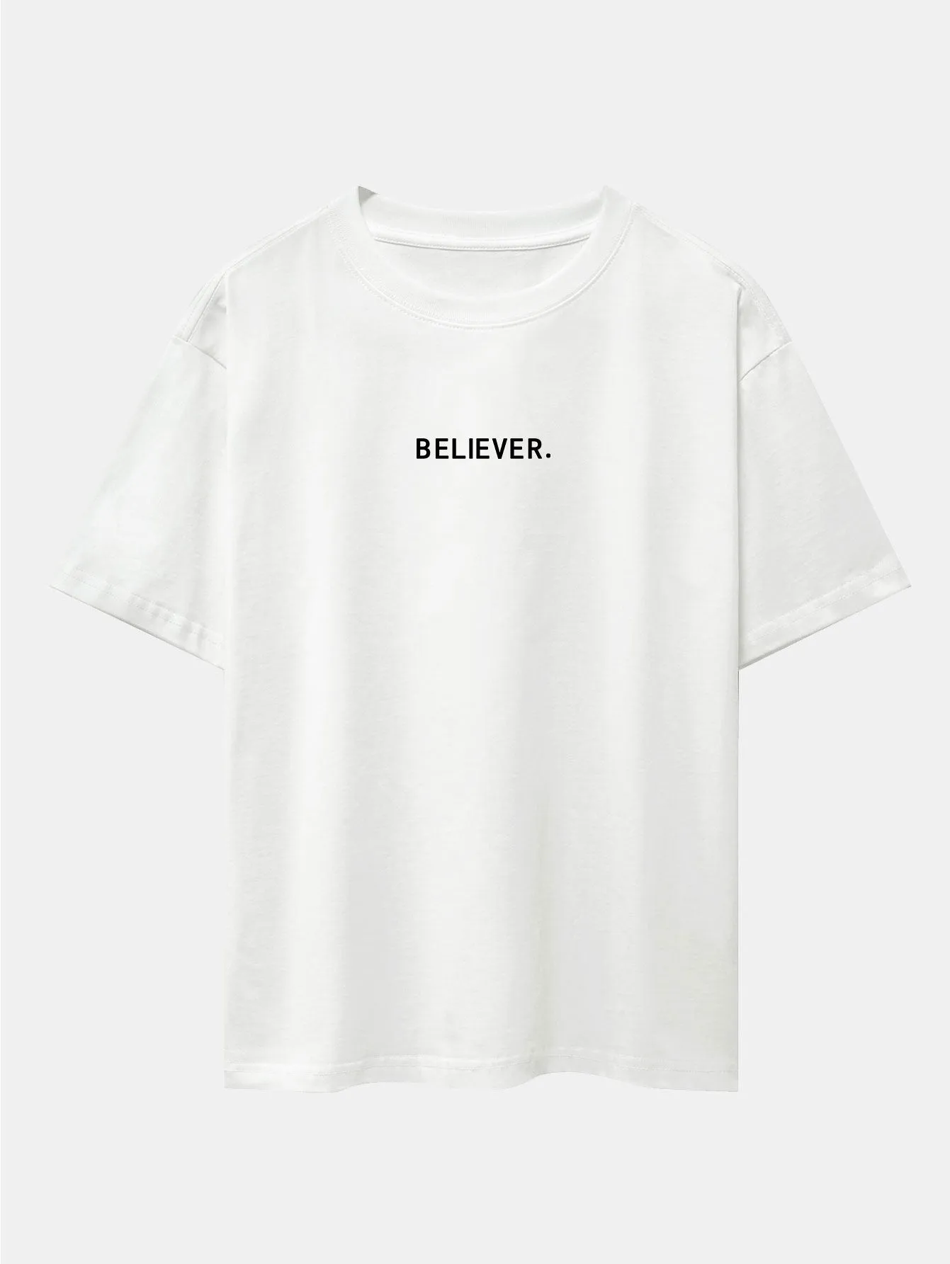 Believer Print Drop Shoulder Oversize T-Shirt sold by Hoooyi