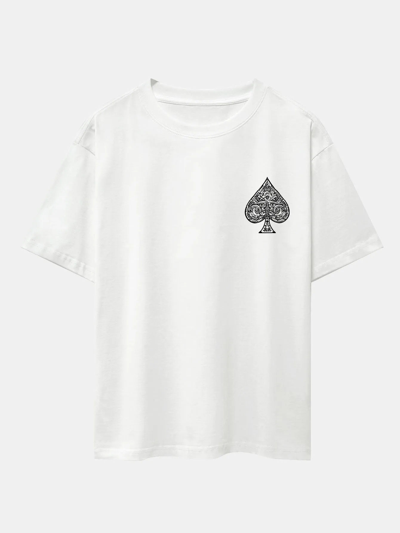 Ace Of Spades Print Drop Shoulder Oversize T-Shirt sold by Hoooyi product image thumbnail 4