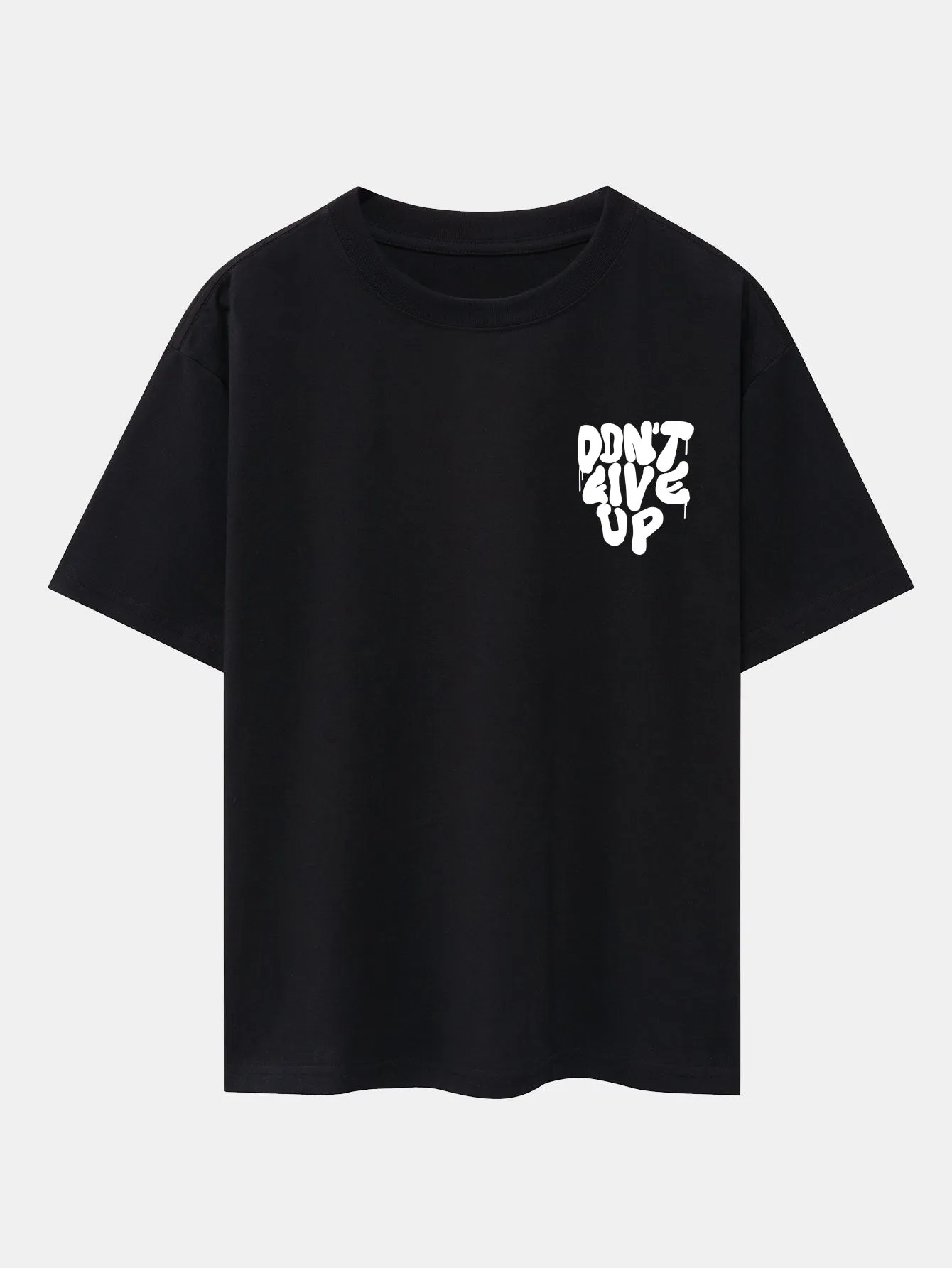 Don't Give Up Print Drop Shoulder Oversize T-Shirt sold by Hoooyi product image thumbnail 4