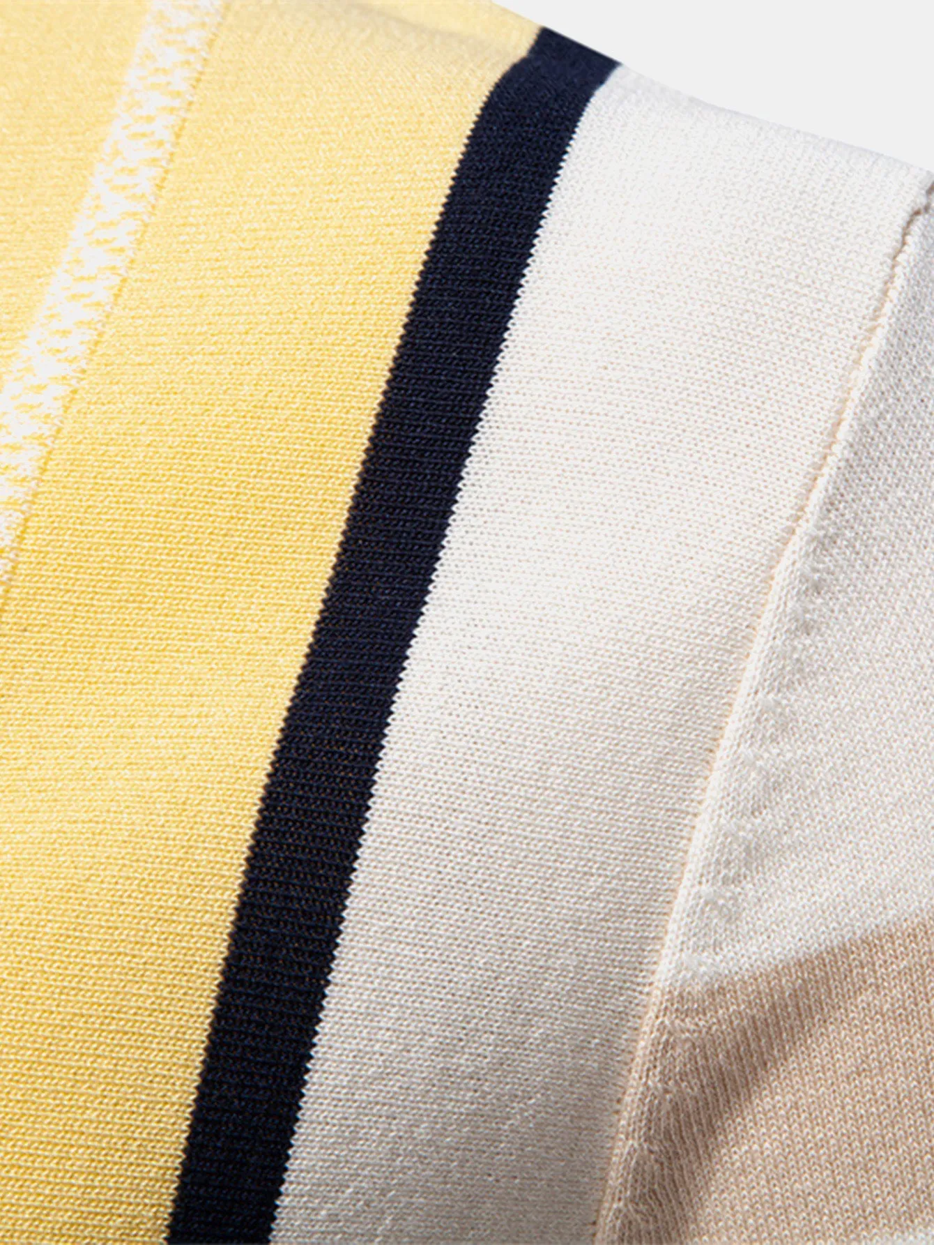 Contrast Stripe Knit Polo Shirt sold by Hoooyi product image thumbnail 3