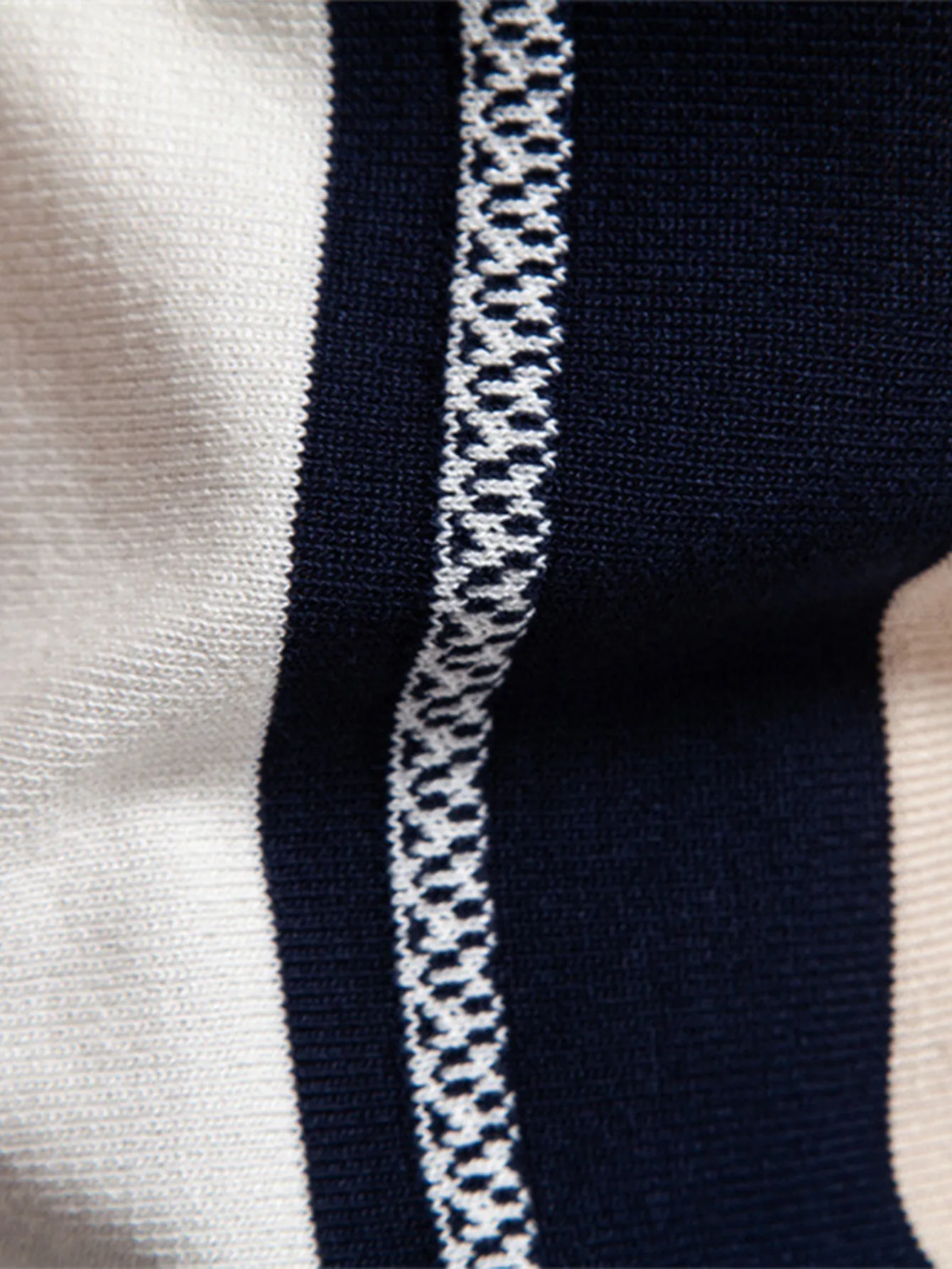 Contrast Stripe Knit Polo Shirt sold by Hoooyi product image thumbnail 5