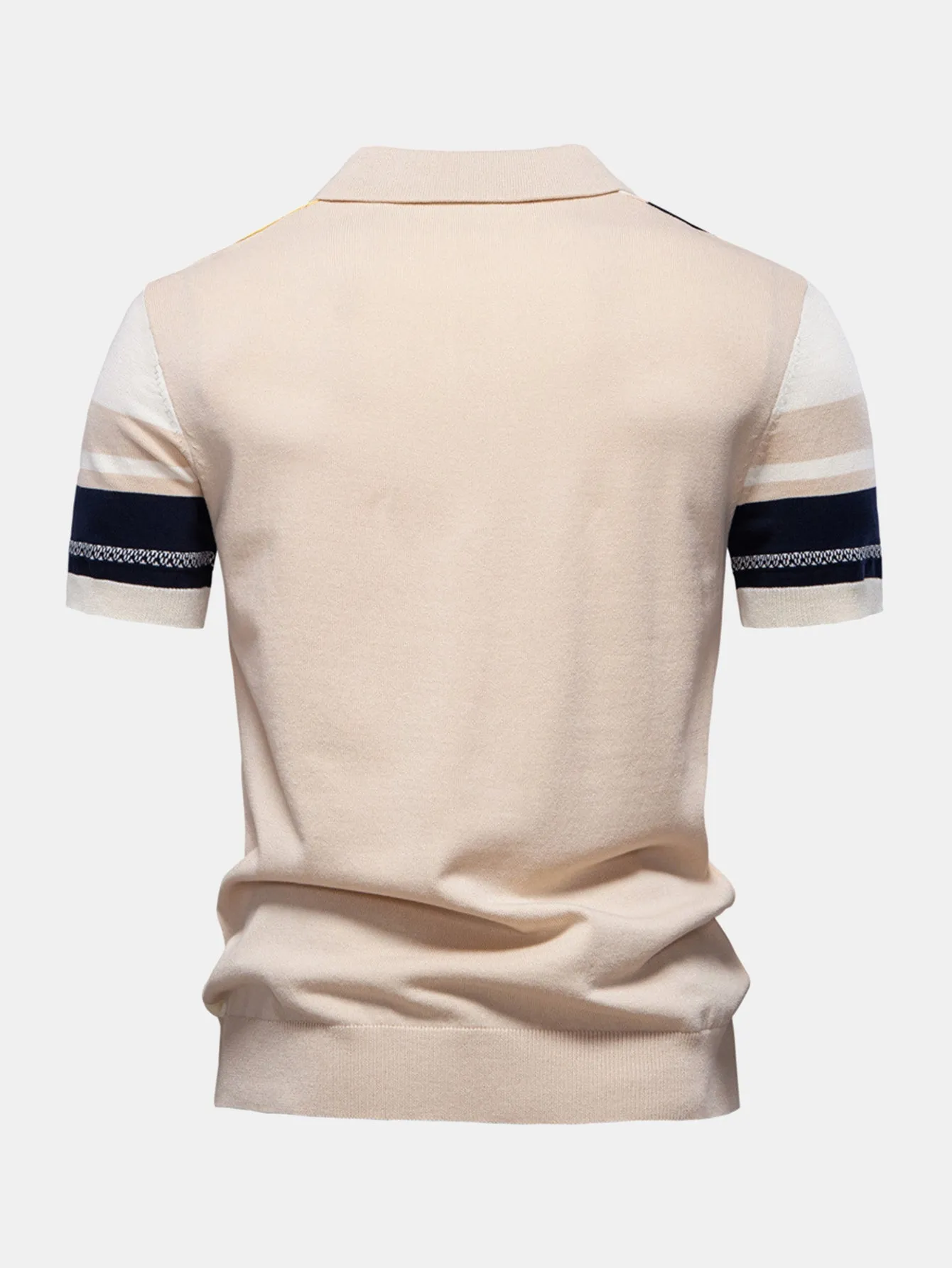 Contrast Stripe Knit Polo Shirt sold by Hoooyi product image thumbnail 2