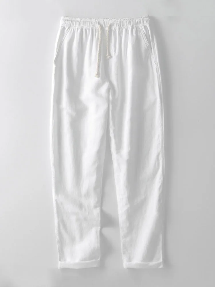 Textured Button Up Shirt With Two Pockets & Straight Leg Linen Pants sold by Hoooyi product image thumbnail 4