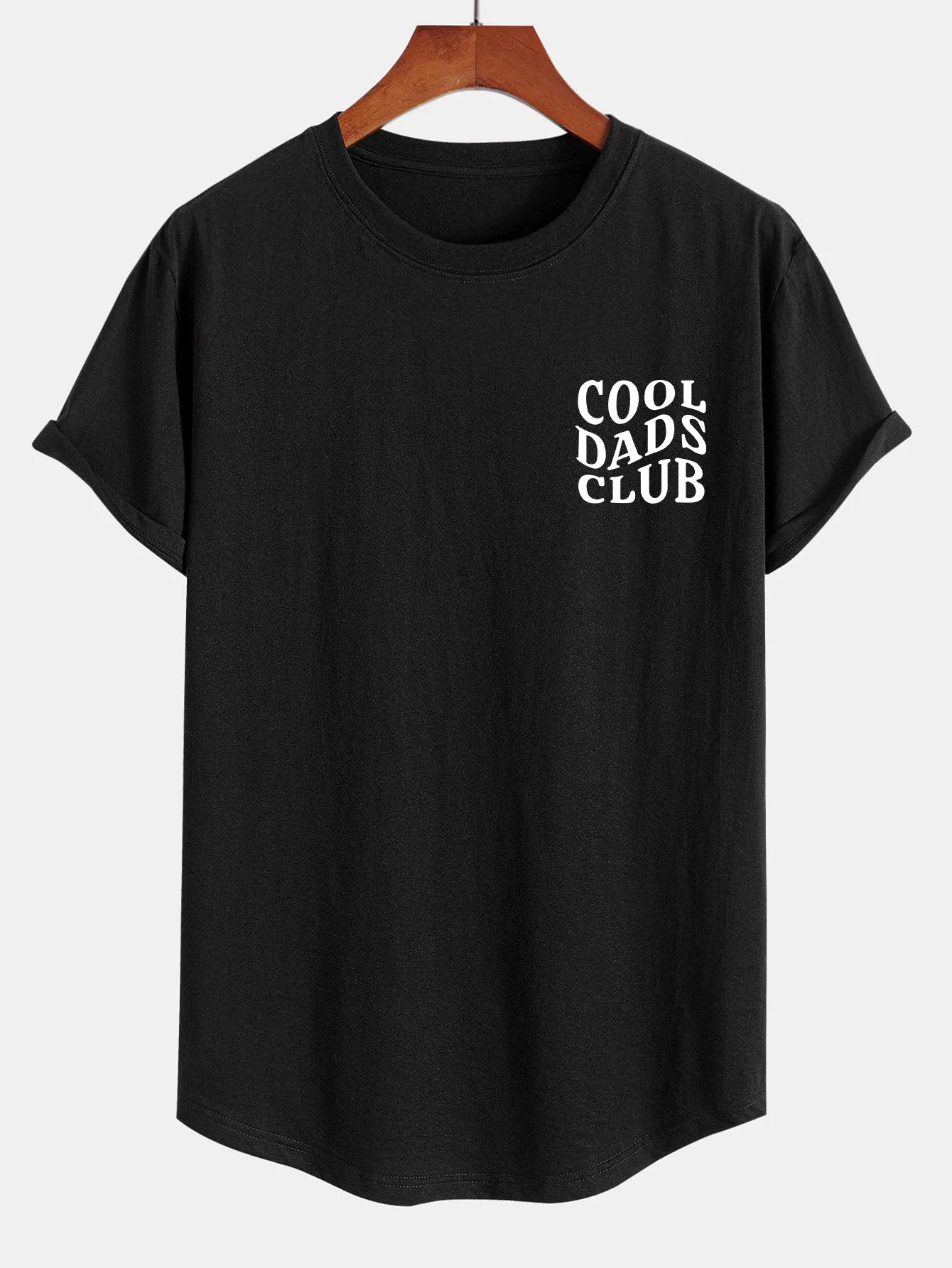 Cool Dads Club Print Cotton Arc Hem T-Shirt sold by Hoooyi product image thumbnail 2