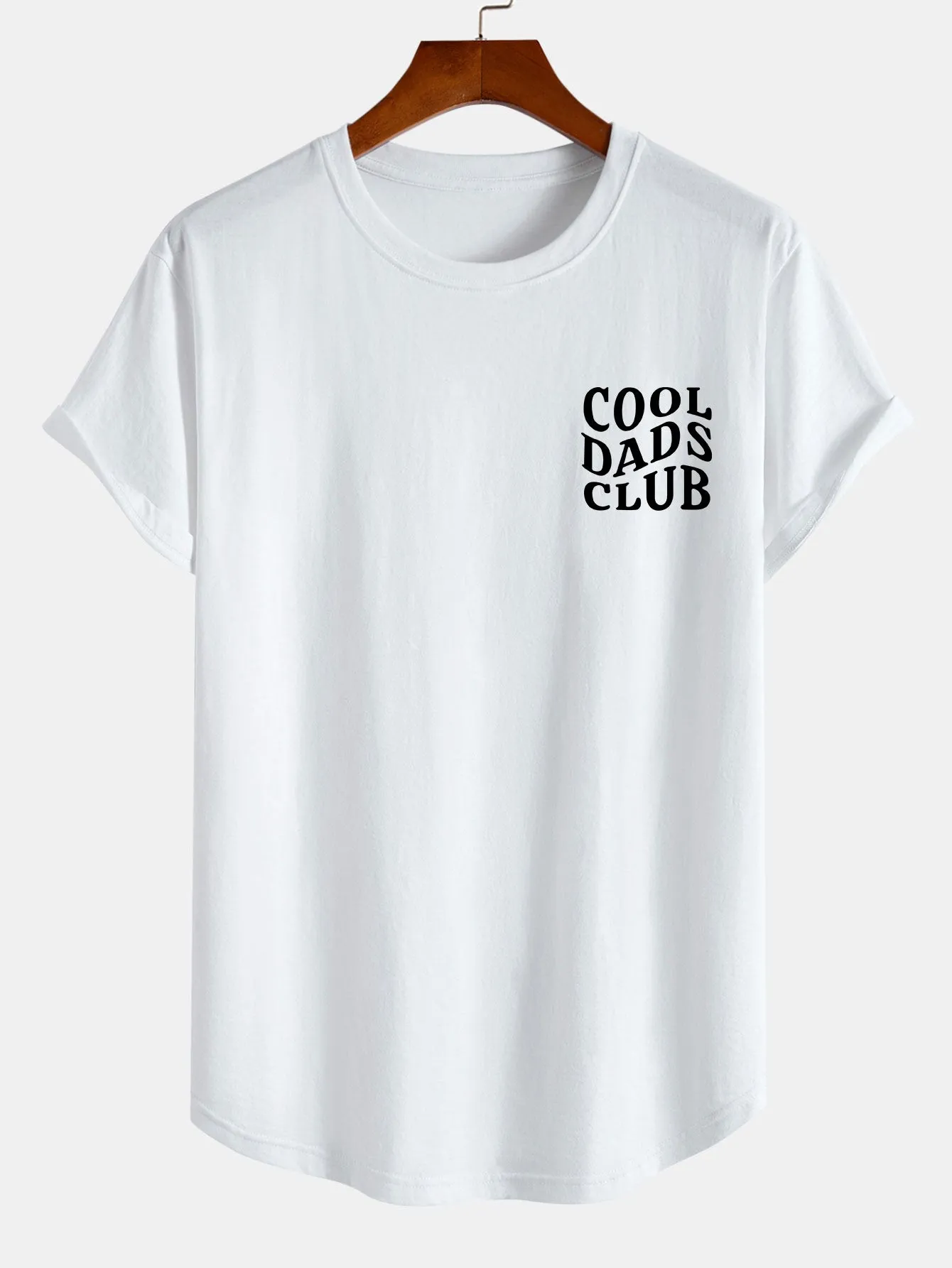 Cool Dads Club Print Cotton Arc Hem T-Shirt sold by Hoooyi product image thumbnail 3