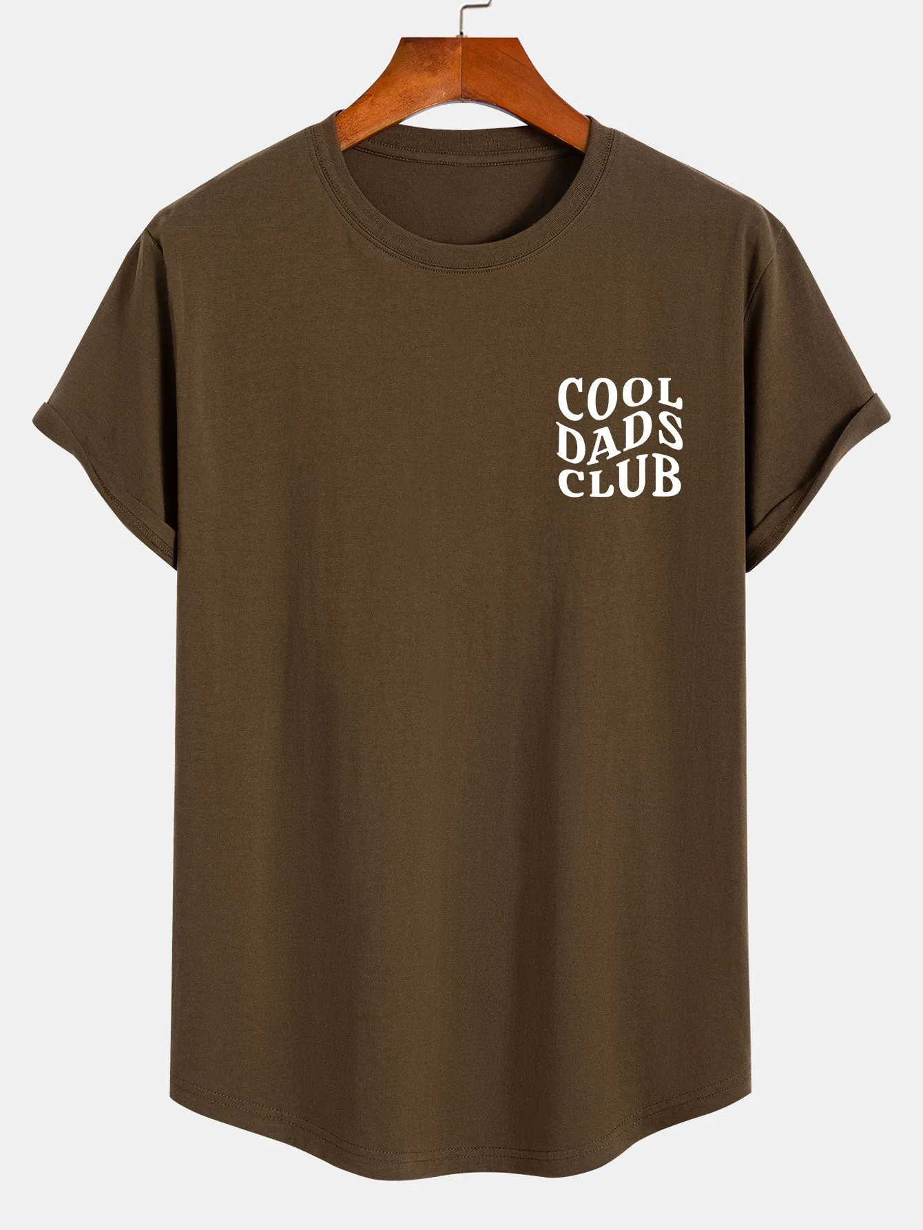 Cool Dads Club Print Cotton Arc Hem T-Shirt sold by Hoooyi product image thumbnail 4