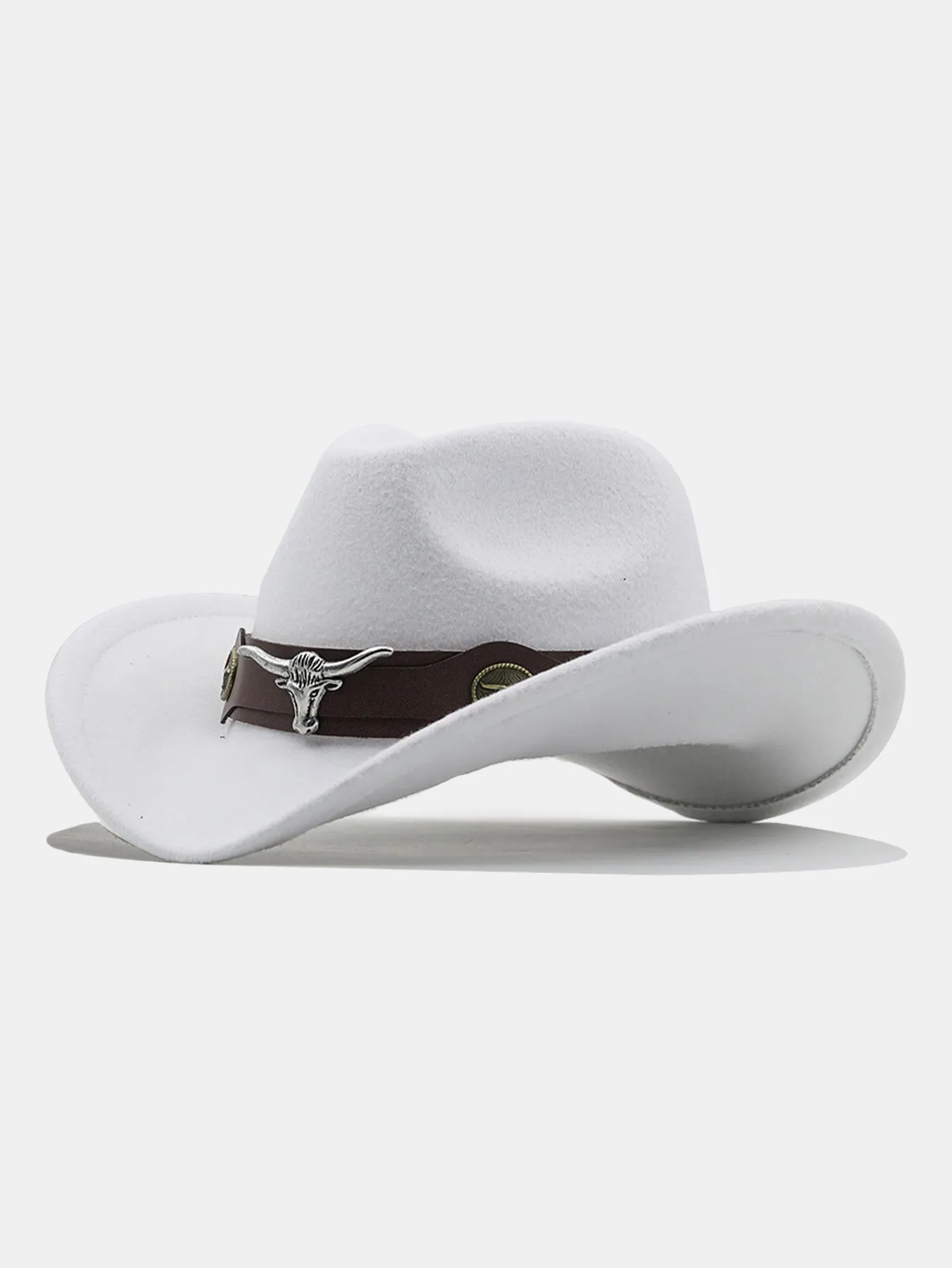 Bull Adorned Bohemian Felt Cowboy Hat sold by Hoooyi product image thumbnail 2