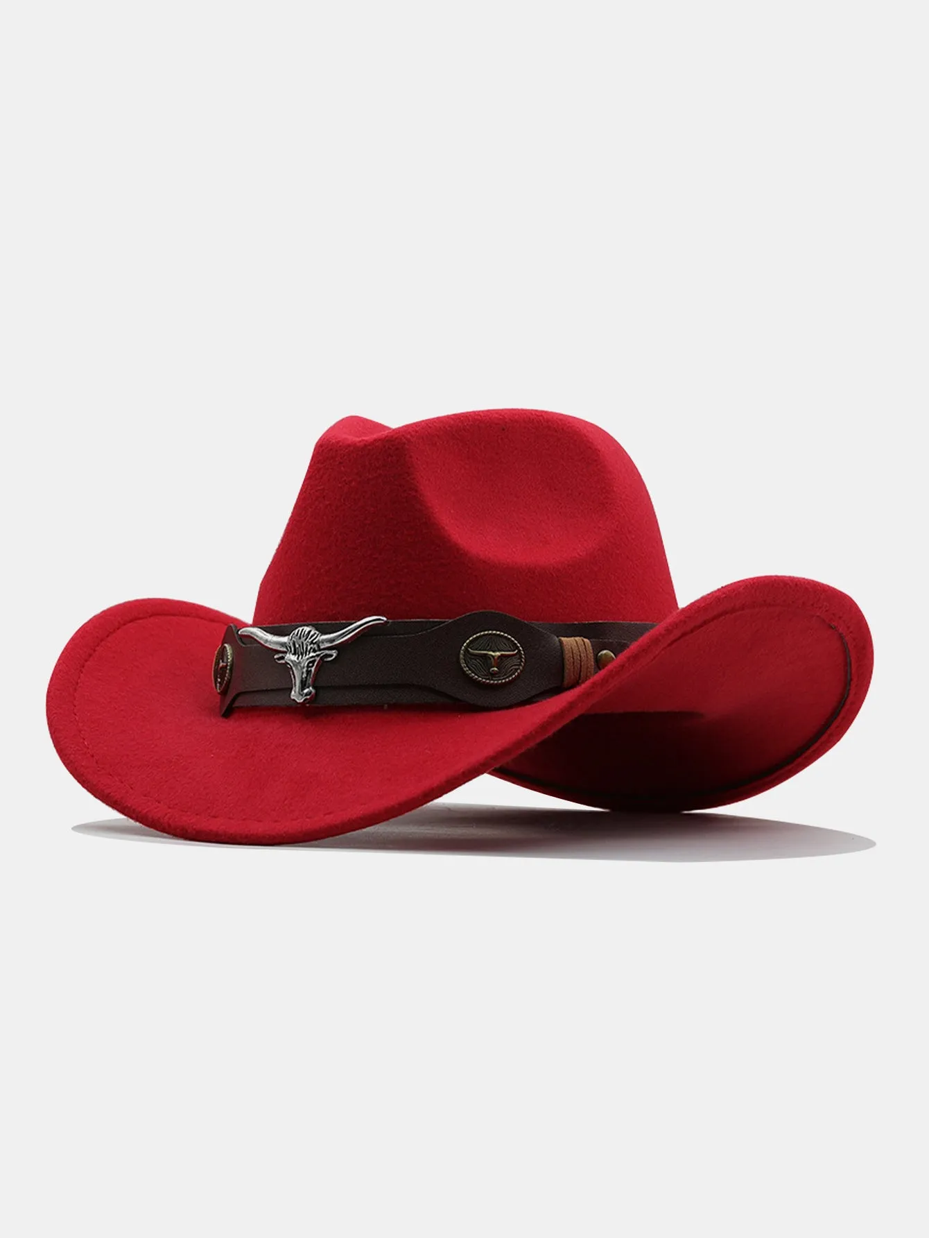Bull Adorned Bohemian Felt Cowboy Hat sold by Hoooyi product image thumbnail 5