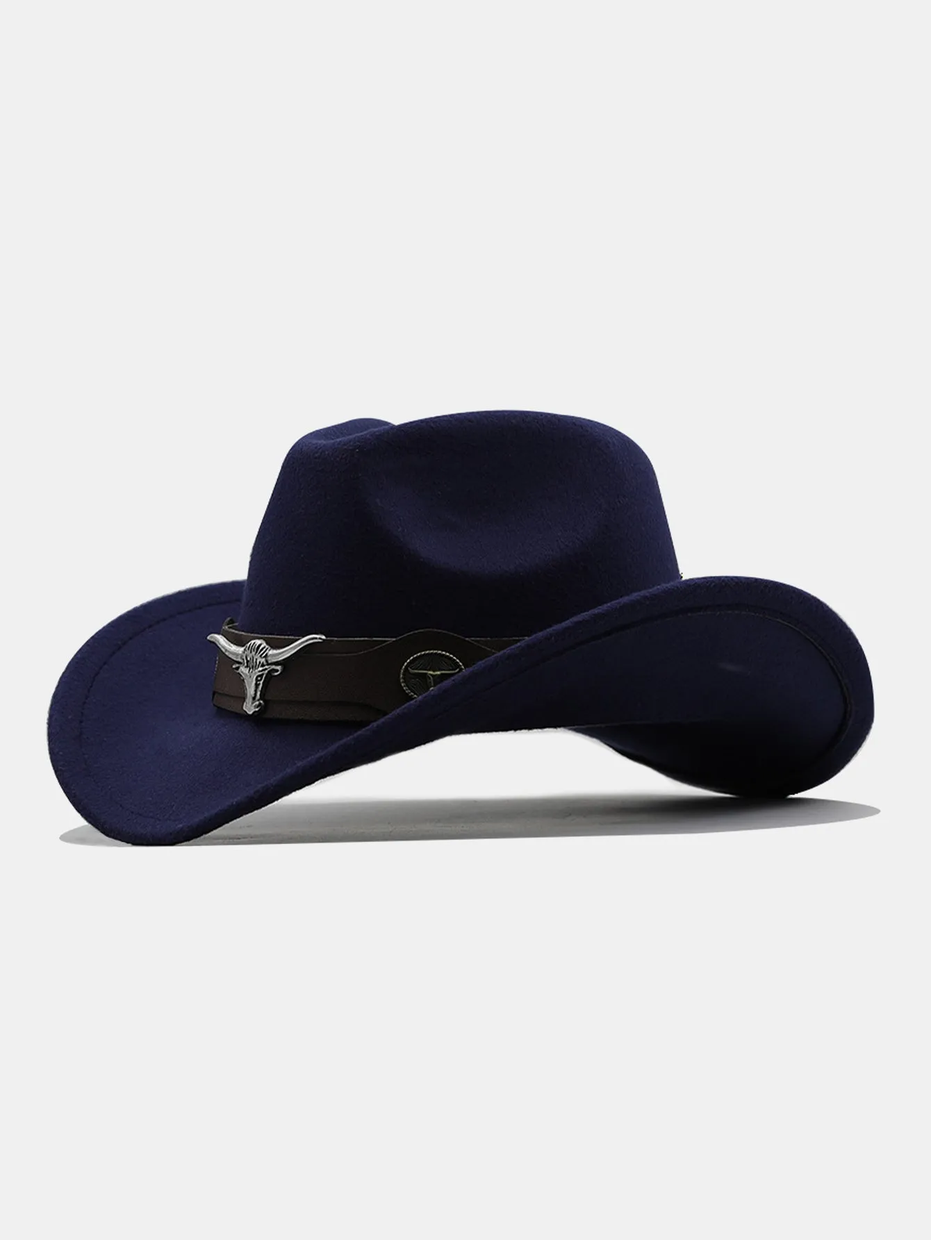 Bull Adorned Bohemian Felt Cowboy Hat sold by Hoooyi product image thumbnail 4