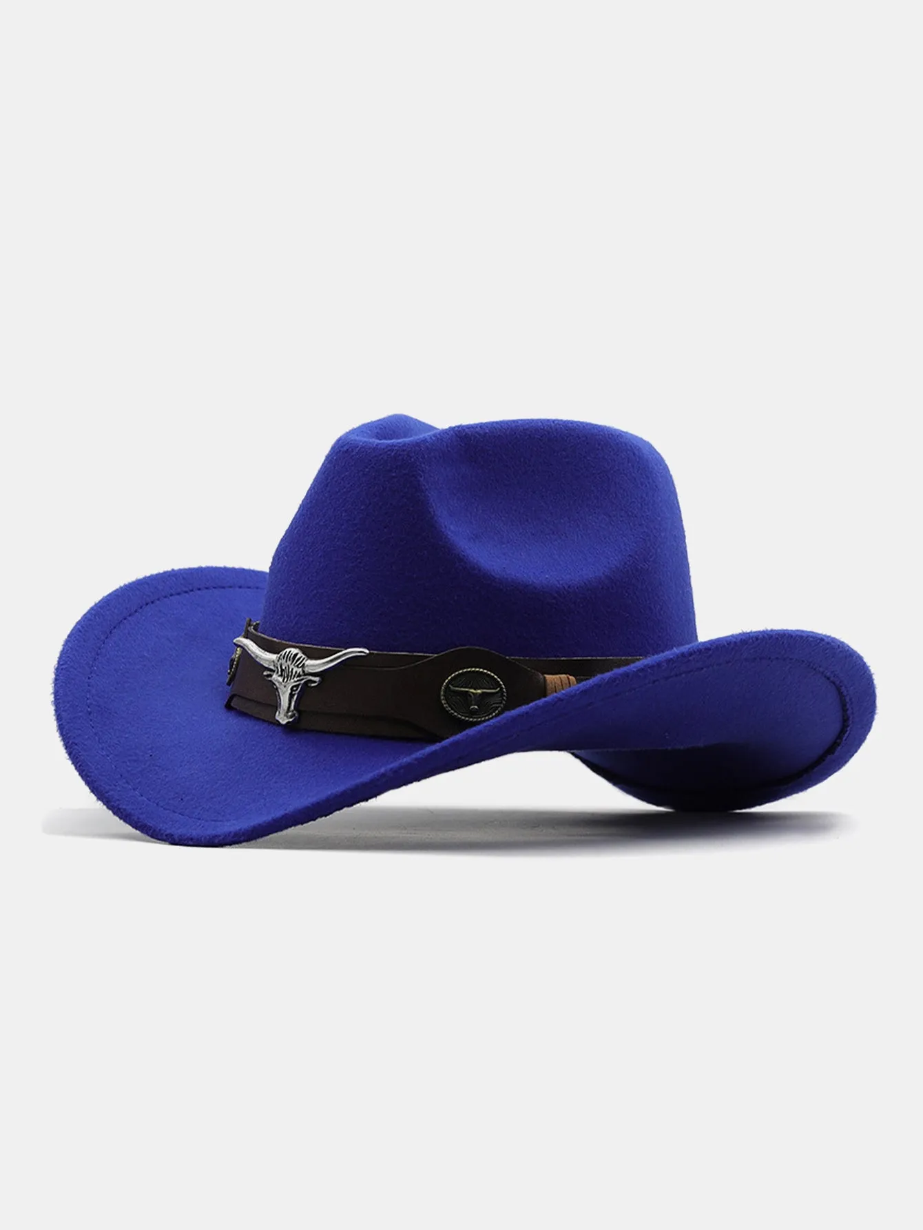 Bull Adorned Bohemian Felt Cowboy Hat sold by Hoooyi product image thumbnail 3
