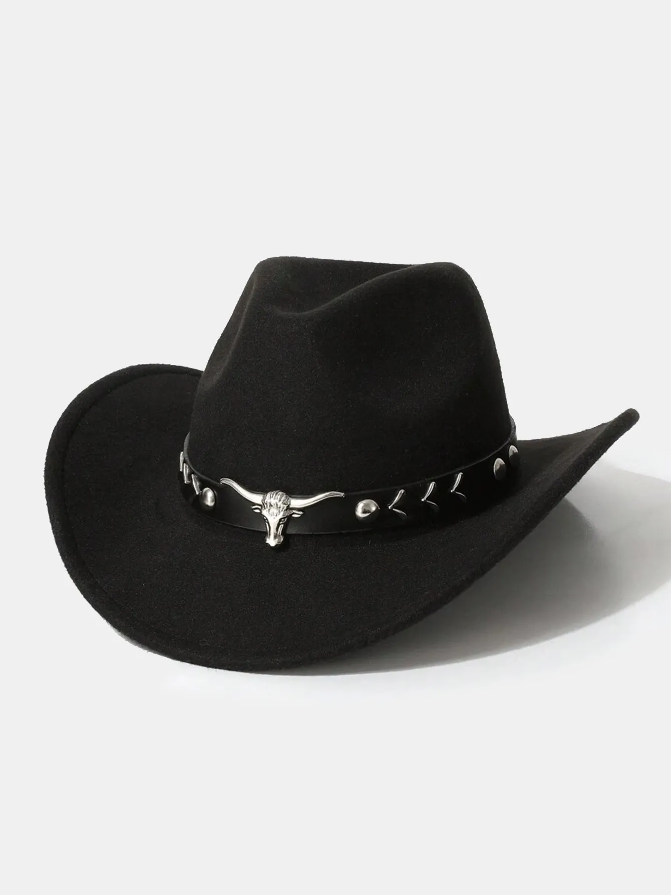 Bull Adorned Bohemian Felt Cowboy Hat sold by Hoooyi product image thumbnail 4