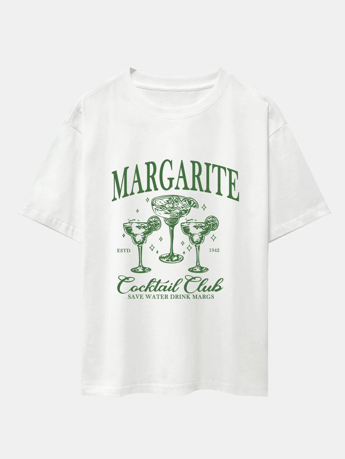 Cocktail Club Print Drop Shoulder Oversize T-Shirt sold by Hoooyi