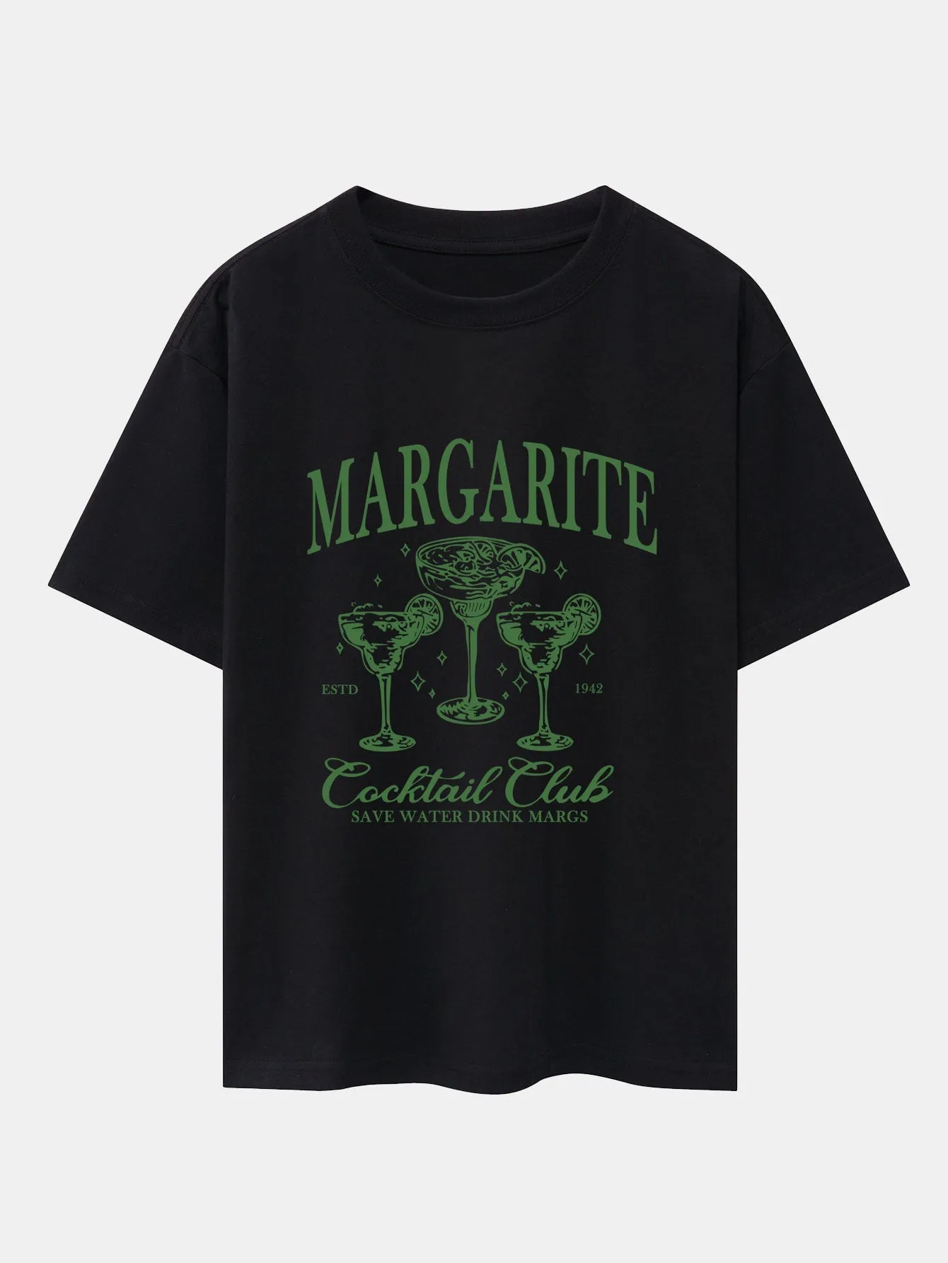 Cocktail Club Print Drop Shoulder Oversize T-Shirt sold by Hoooyi product image thumbnail 4