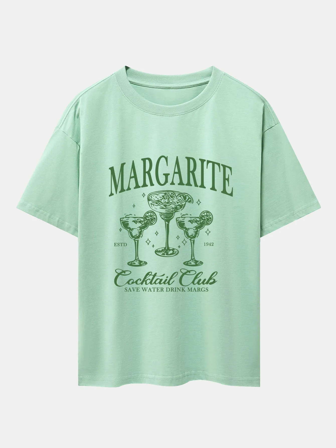 Cocktail Club Print Drop Shoulder Oversize T-Shirt sold by Hoooyi product image thumbnail 5