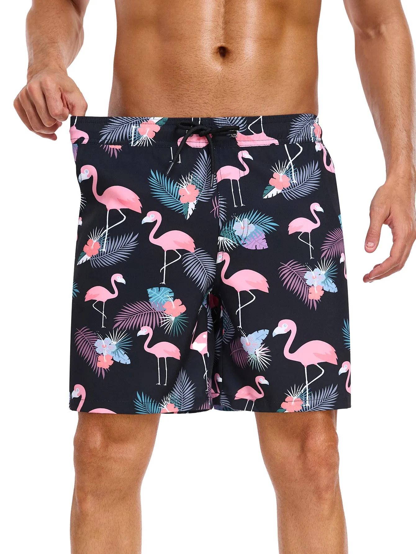 2 In 1 Tropical Flamingo Print Swim Shorts sold by Hoooyi product image thumbnail 5