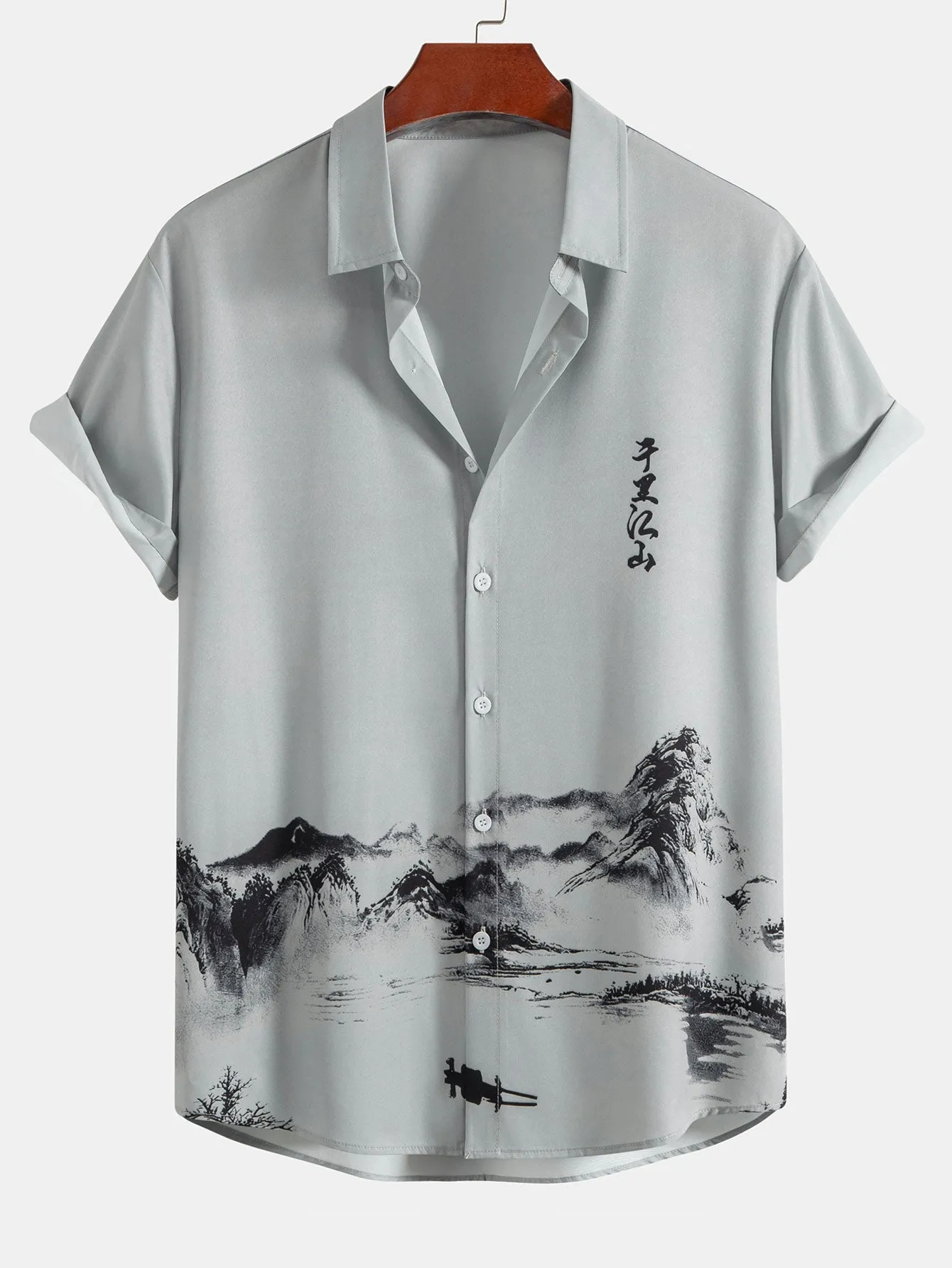 Ink Mountain And River Shirt sold by Hoooyi