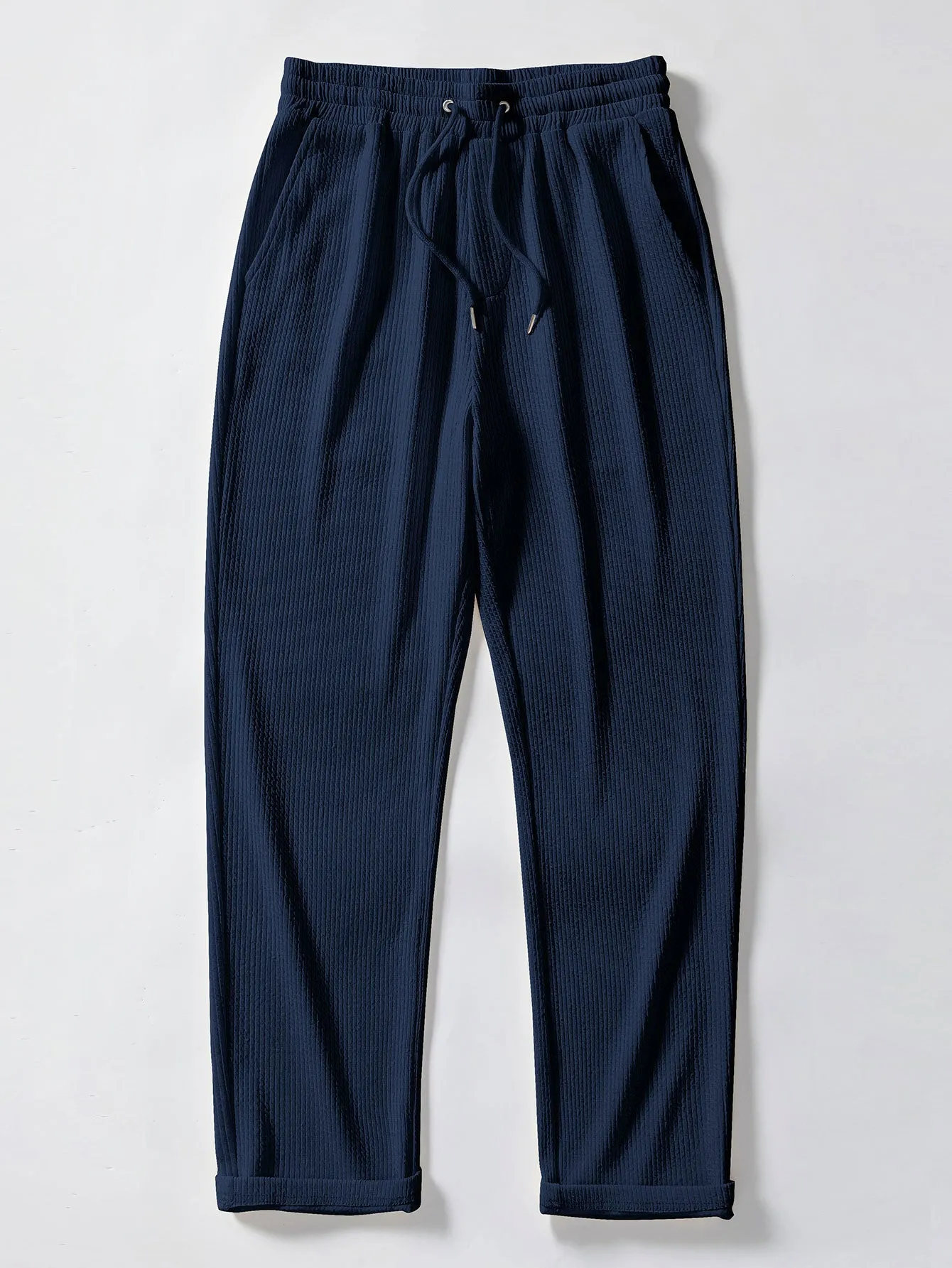 Color Block Geometry Print Button Up Shirt & Straight Leg Ribbed Pants sold by Hoooyi product image thumbnail 5