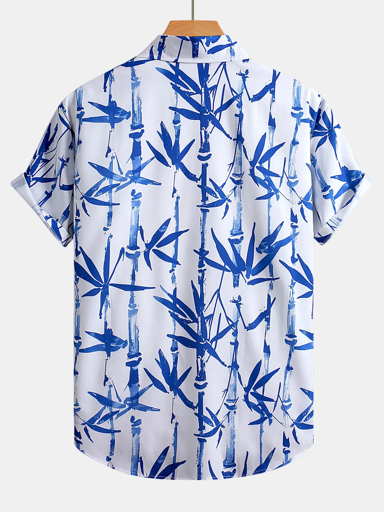 Oriental Ink Bamboo Print Button Up Shirt sold by Hoooyi product image thumbnail 2