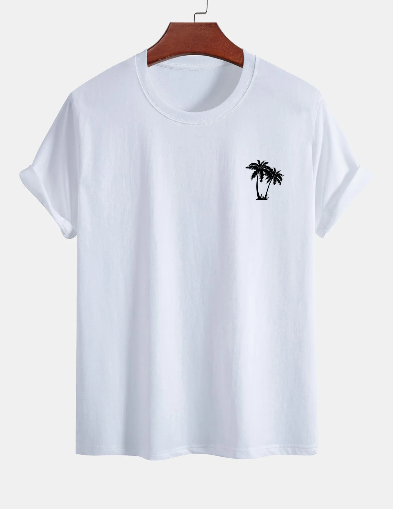 Regular Fit Palm Tree Print Cotton T-Shirt sold by Hoooyi product image thumbnail 3