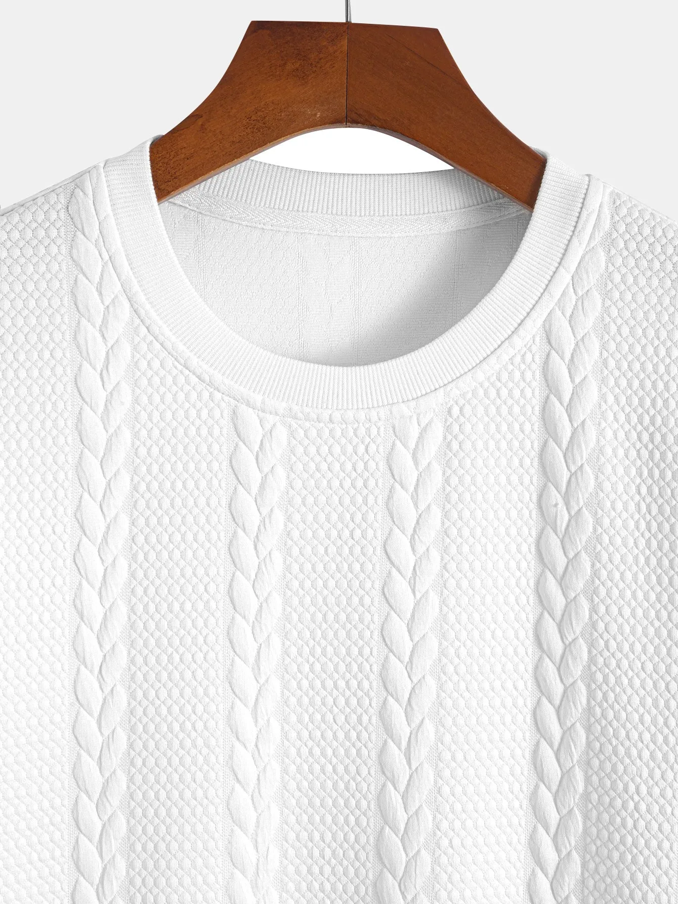 Twist Jacquard Arc Hem T-Shirt sold by Hoooyi product image thumbnail 5