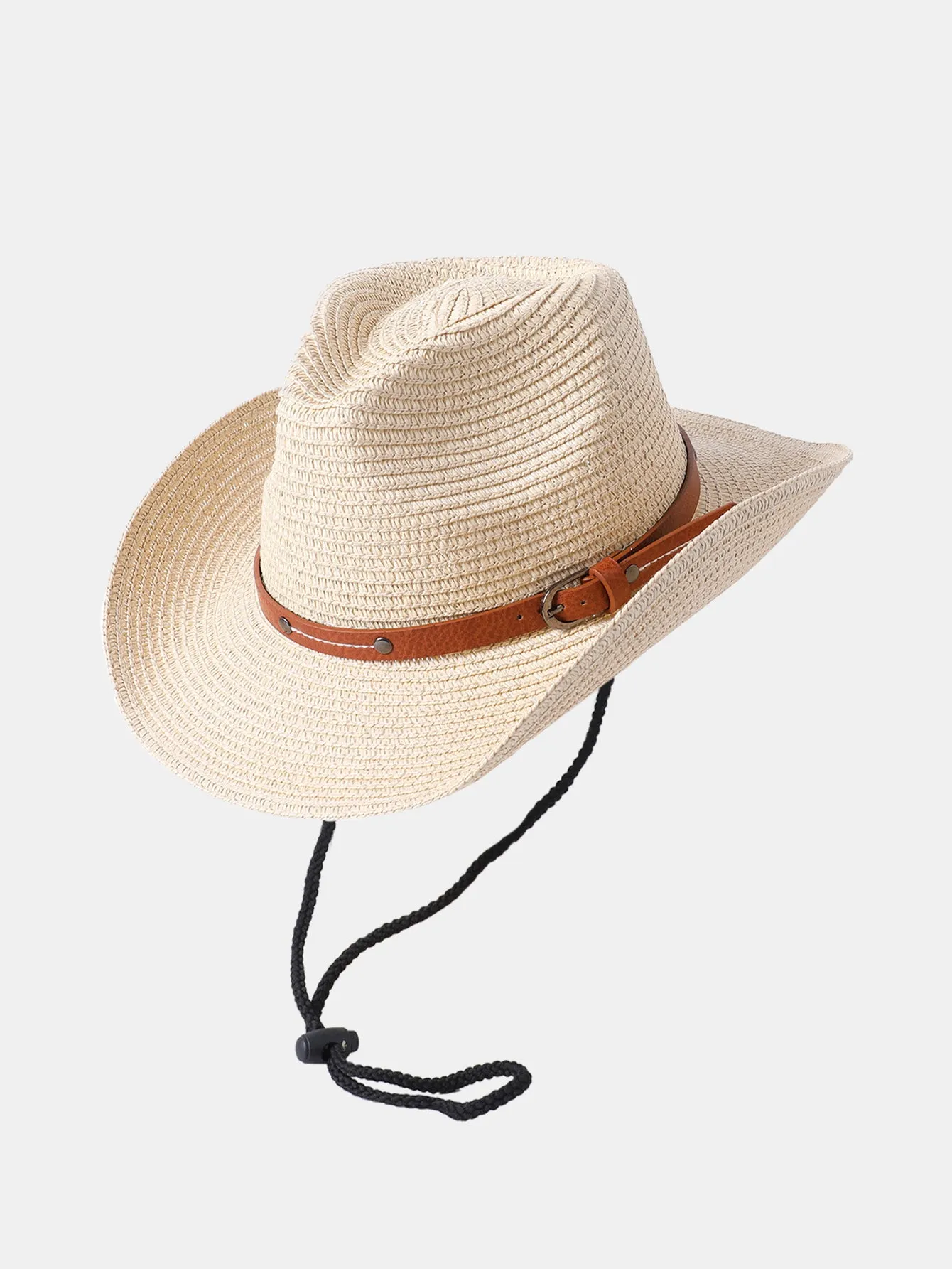 Western Cowboy Style Sun Visor Breathable Straw Hat sold by Hoooyi product image thumbnail 4