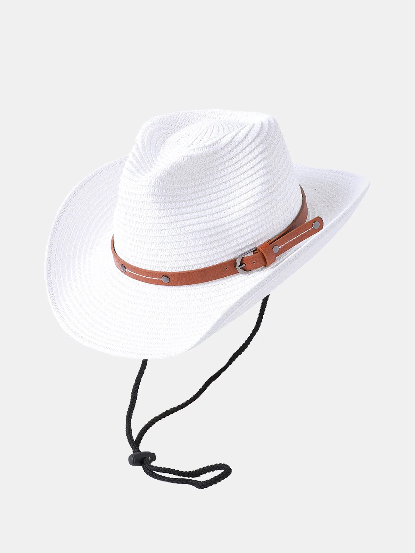 Western Cowboy Style Sun Visor Breathable Straw Hat sold by Hoooyi product image thumbnail 2