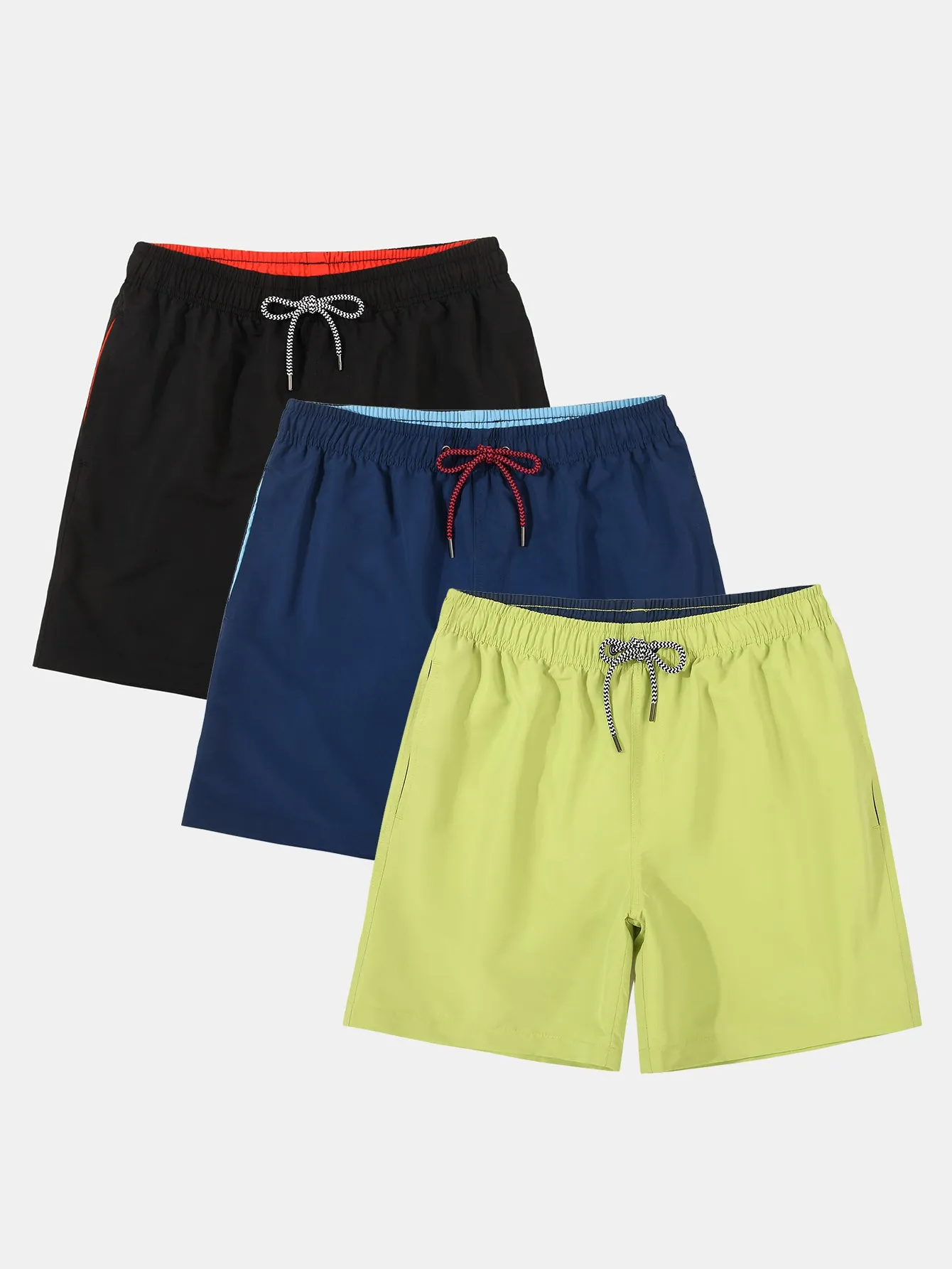 3 Pieces Contrast Waistband Swim Shorts sold by Hoooyi product image thumbnail 3