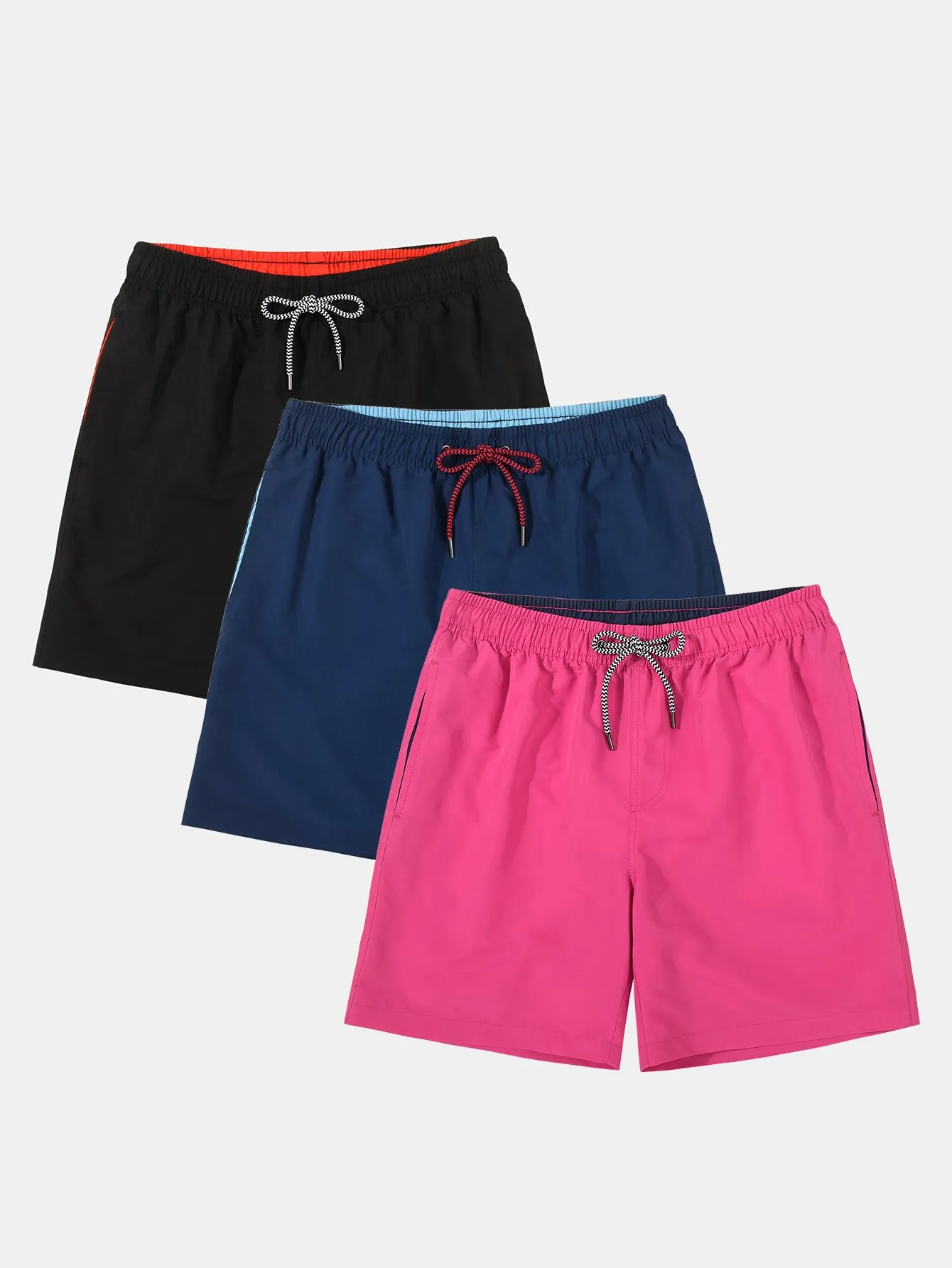 3 Pieces Contrast Waistband Swim Shorts sold by Hoooyi product image thumbnail 2