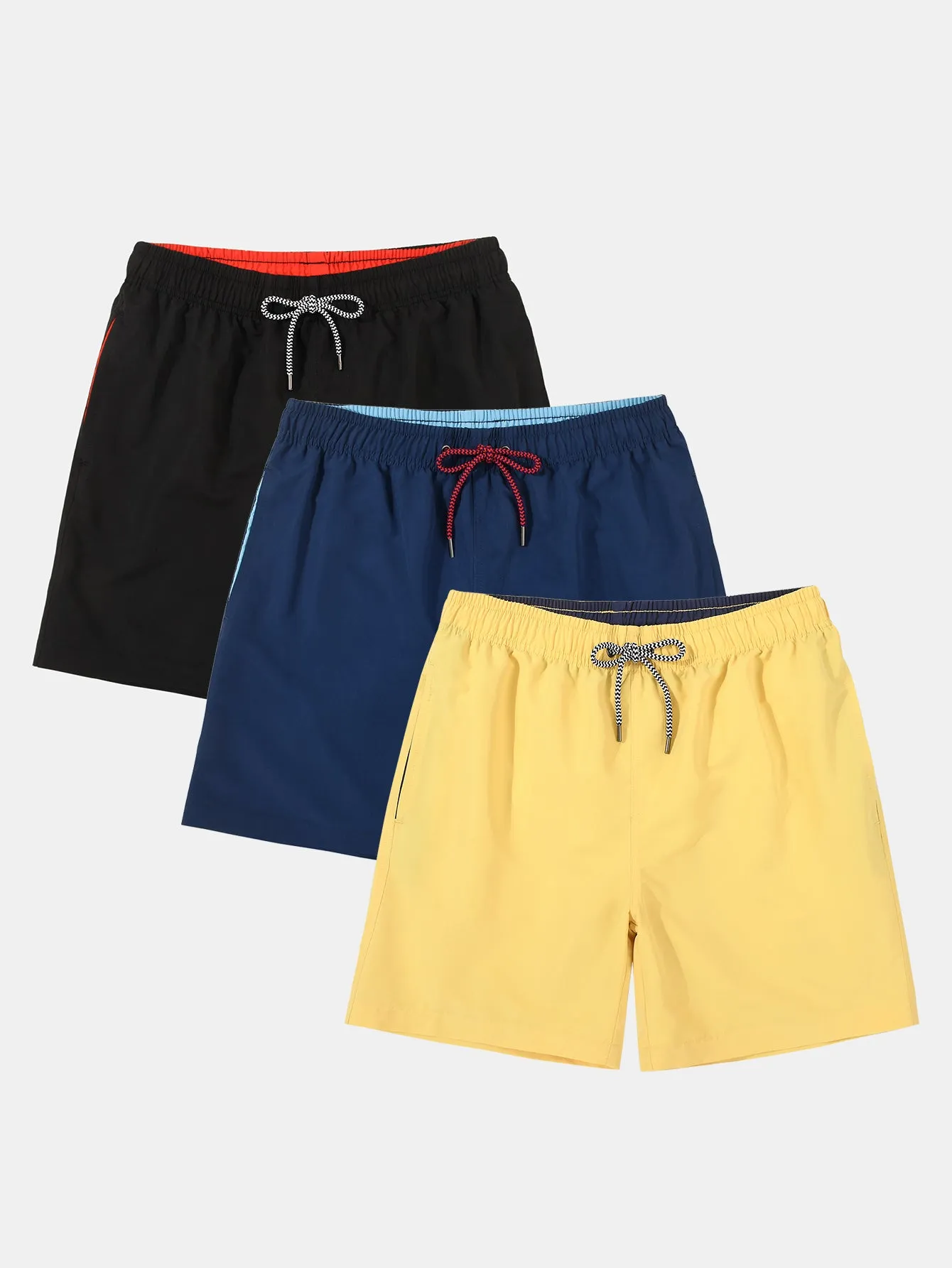 3 Pieces Contrast Waistband Swim Shorts sold by Hoooyi product image thumbnail 4