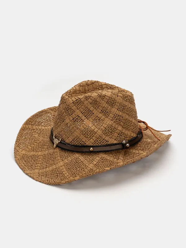 Summer Beach Sun Straw Hat Outdoor Cowboy Hat sold by Hoooyi