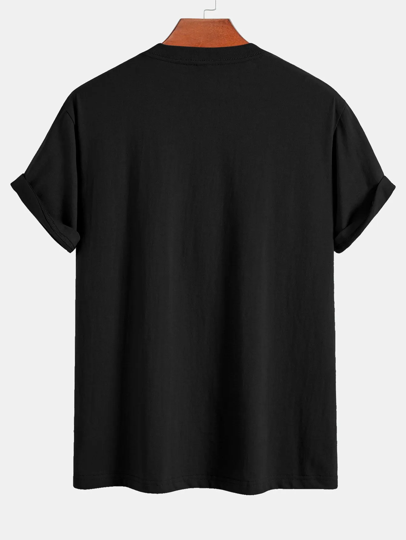 Regular Fit Orange Palm Tree Silhouette Print Cotton T-Shirt sold by Hoooyi product image thumbnail 2