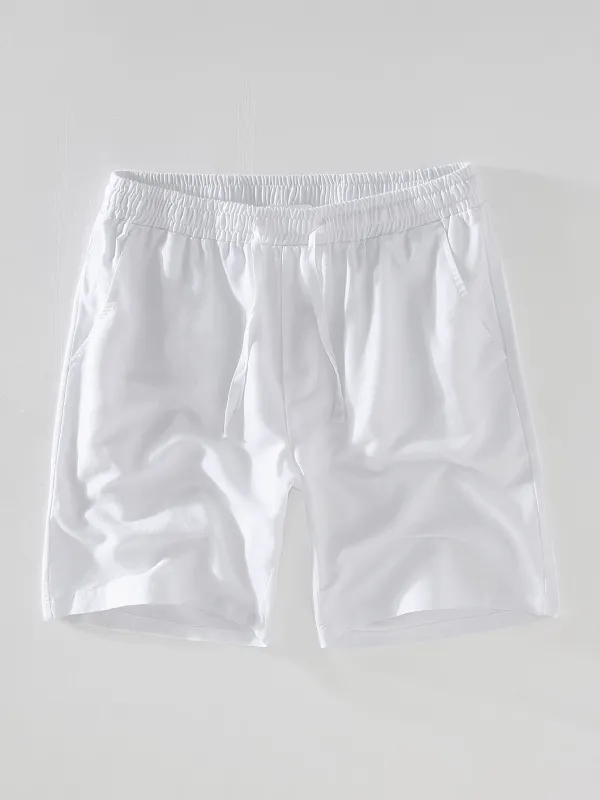Linen Cotton Blend Drawstring Shorts sold by Hoooyi